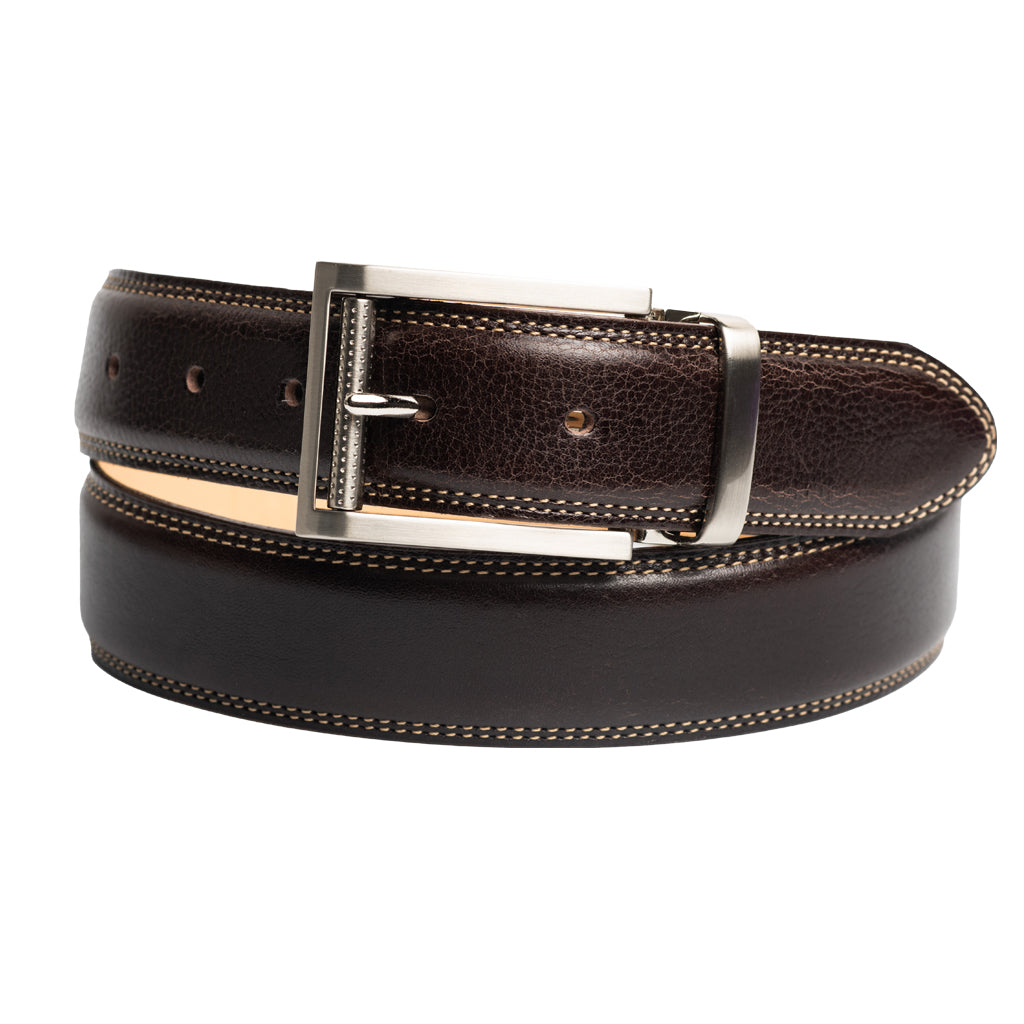Genuine Leather Watch Strap for Men - 35mm Width, Contrast Double Stitch Design | Perfect for Dress Watches, Business & Casual Wear
