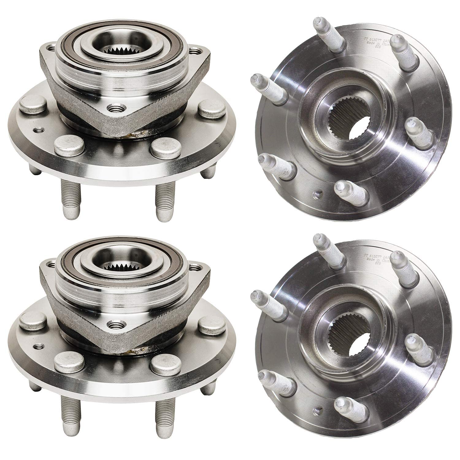 Detroit Axle Wheel Bearing Hubs Kit - Compatible with Buick Enclave, Chevrolet Traverse, GMC Acadia & Saturn Outlook | 4 Front & Rear Wheel Bearings with Hubs, 24 Lug Nuts & 2 Socket Keys | Perfect for Smooth Ride & DIY Car Maintenance