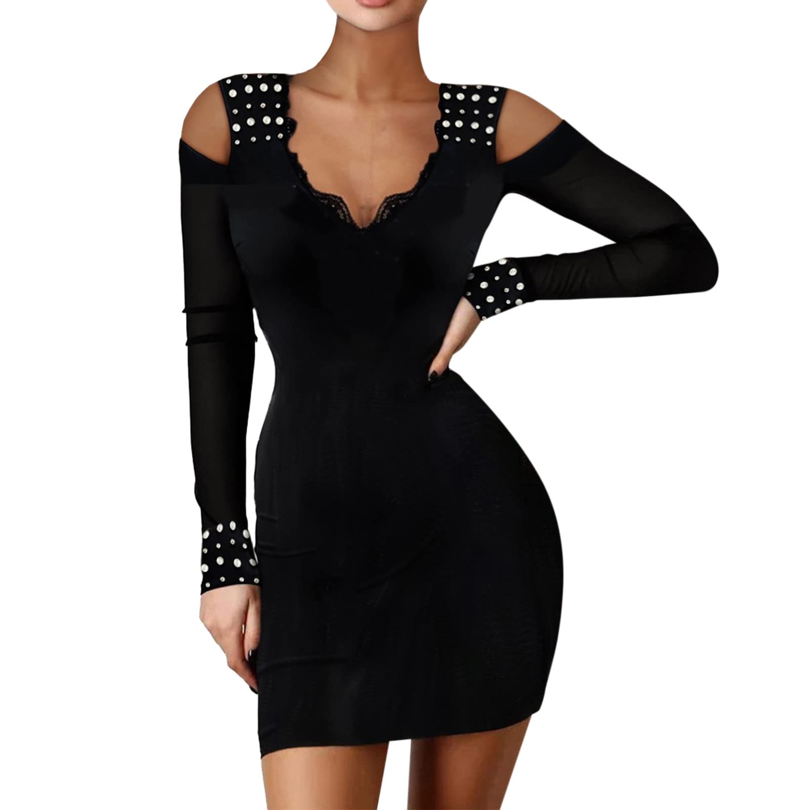 Elegant Off-The-Shoulder V-Neck Lace Wedding Guest Dress for Women - Floral Printed Mesh Formal Gown for Bridal Shower, Cocktail Party & Evening Events