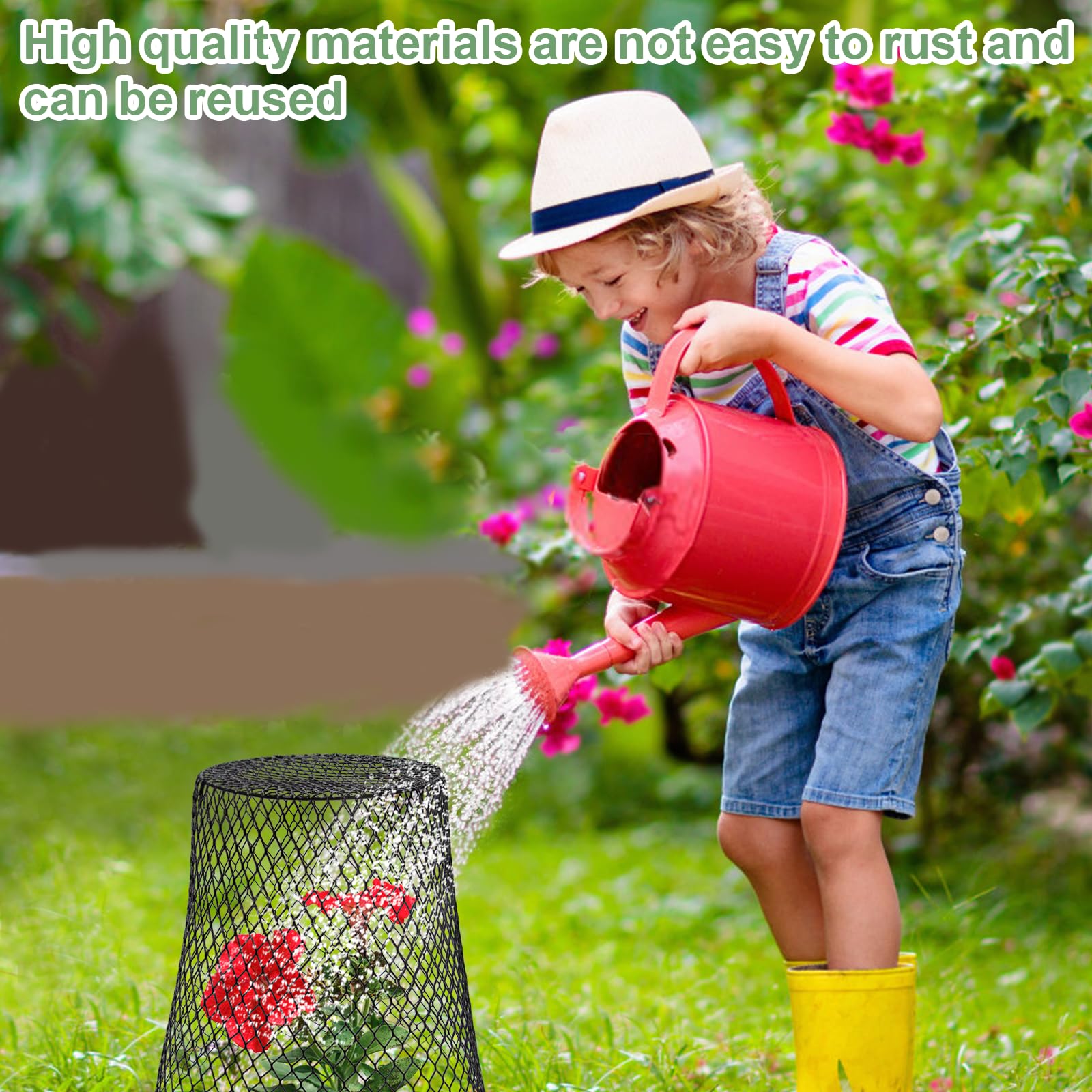 10 Pack Heavy Duty Chicken Wire Cloche Plant Covers - 9.13×9.13 Inch Metal Garden Netting for Protecting Plants from Rabbits, Squirrels, Birds & Chickens - Perfect for Vegetable Gardens, Flower Beds & Seedling Protection