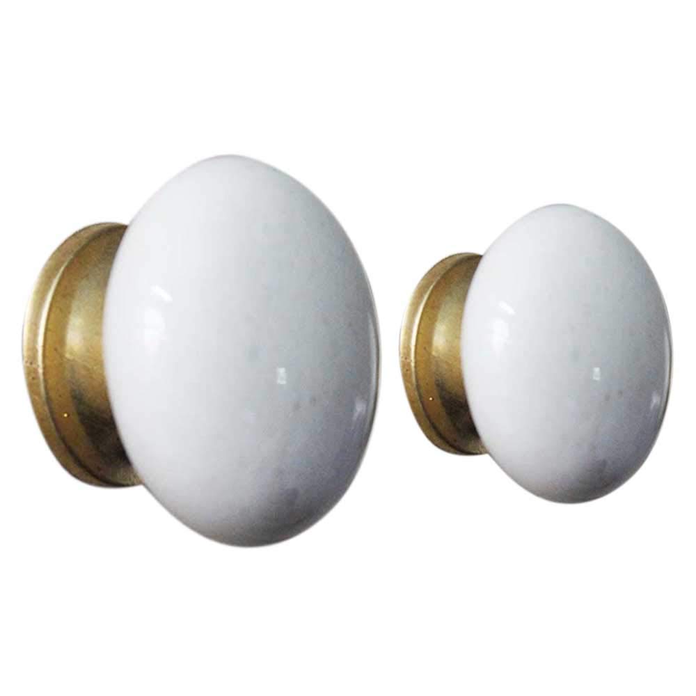 Premium 2-Pack Flat Solid Cream Ceramic Drawer Knobs - Elegant Kitchen Cabinet & Wardrobe Hardware for Dressers, Cabinets & Furniture (Home Decor & DIY Upgrade)
