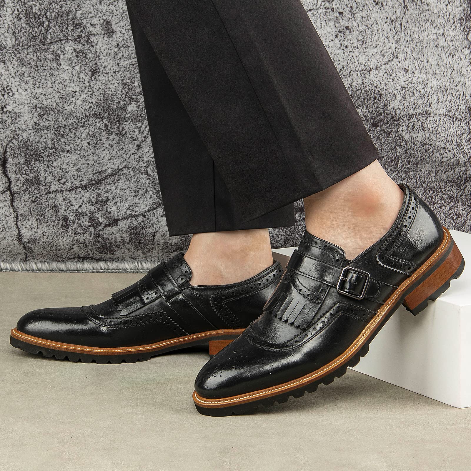 Premium Men's Oxford Shoes - Classic Business Casual Lace-Up Dress Shoes for Men | Office, Wedding & Formal Events
