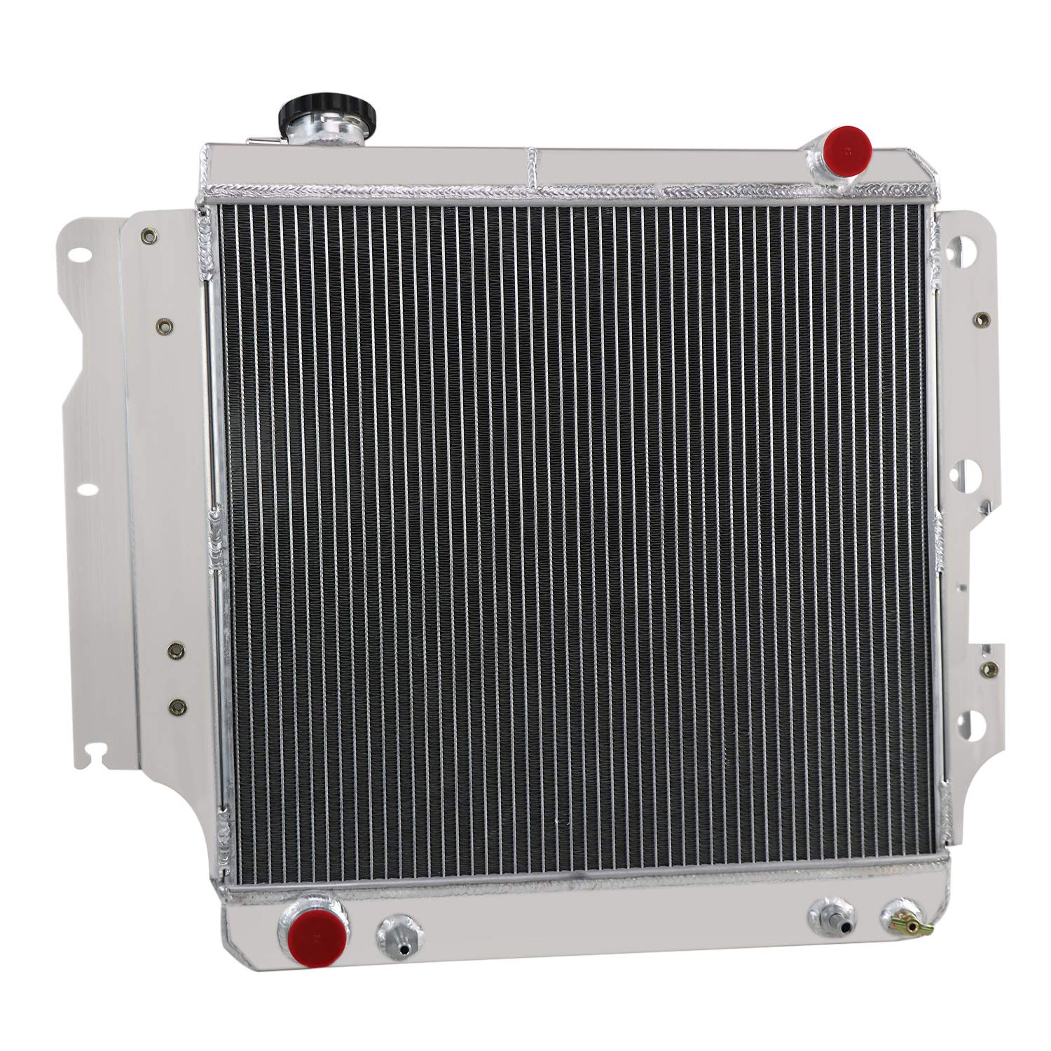 High-Performance 4-Row Aluminum Radiator for Jeep Wrangler YJ TJ (1987-2006) - Compatible with 2.4L 2.5L 4.0L 4.2L Engines - Includes Electric Fan Relay - Perfect for Off-Roading & Extreme Weather Conditions