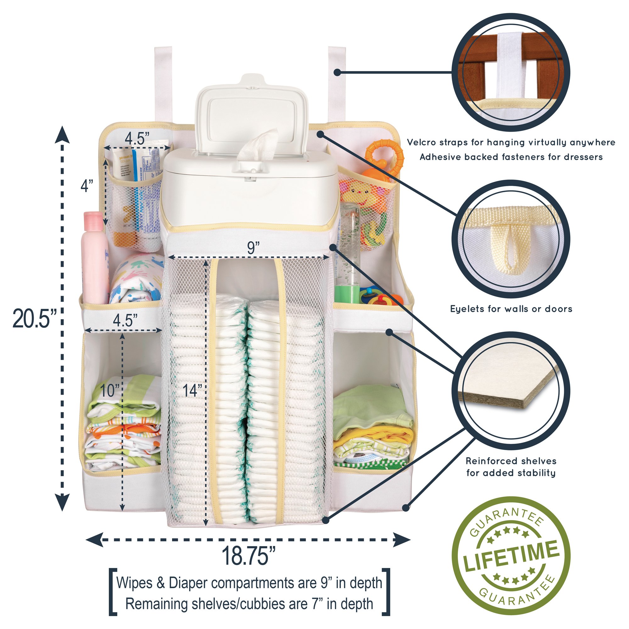 Baby Diaper Caddy Organizer - Portable Nursery Storage for Diapers, Wipes & Essentials - Perfect for Nursery, Baby Shower Gifts & On-the-Go Parents