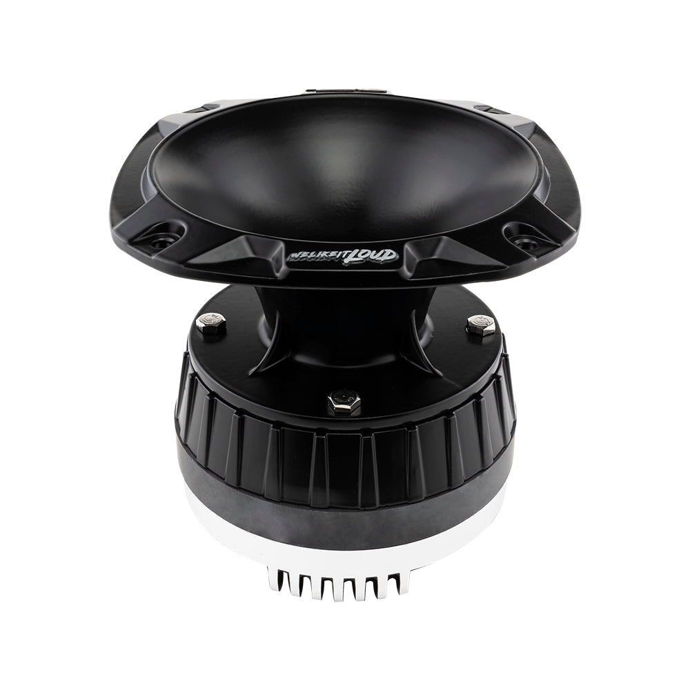 2-Way Titanium Driver with Spacer & Short Horn Kit - 320W RMS, 8 Ohm Voice Coil (PRO D1+PRO HA52/BK) for Professional Car Audio & Home Theater Speaker Upgrades