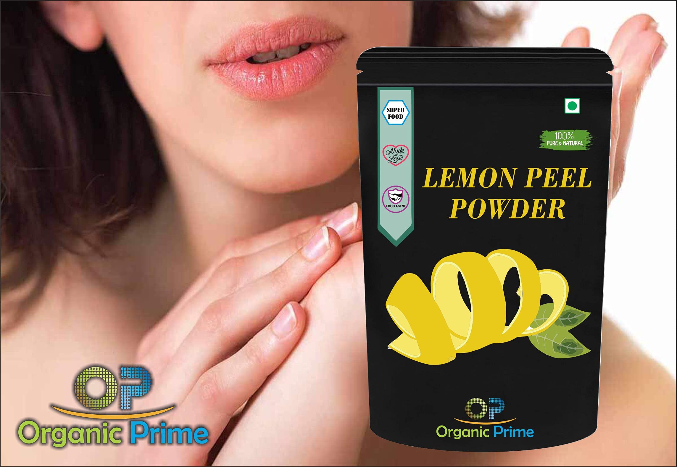 Organic Lemon Peel Powder (Citrus Limon) - 100% Pure Vitamin C Rich | Brightening Face Mask & Skin Care Treatment | Natural Exfoliator for Glowing Skin & Hair Pack | Perfect for DIY Beauty Recipes & Spa Days