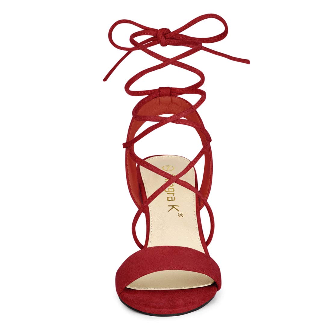 Allegra K Women's Clear Strap Block Heel Lace-Up Sandals - Comfortable Chunky Heel Dress Shoes for Wedding, Party & Evening Occasions