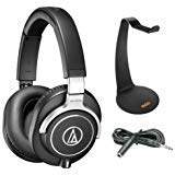 Audio-Technica ATH-M70x Professional Studio Monitor Headphones with Detachable Cable & Free Headphone Stand - Perfect for Music Production, Podcasting & Audio Engineering (10ft Extension Cable Included)