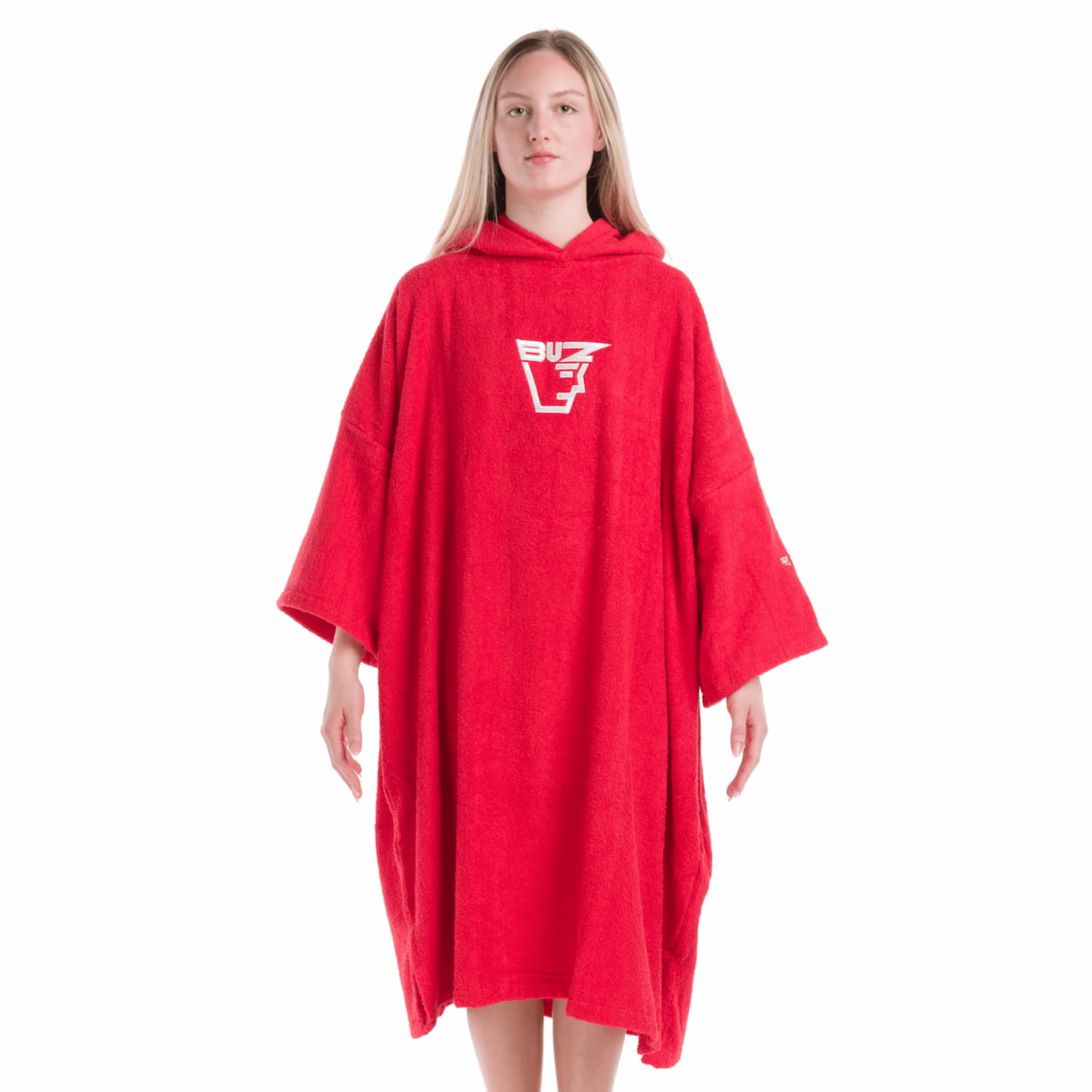 Unisex Hooded Changing Robe for Adults - Sunset Red | Quick Dry Beach Wrap for Surfing, Swimming & Outdoor Activities