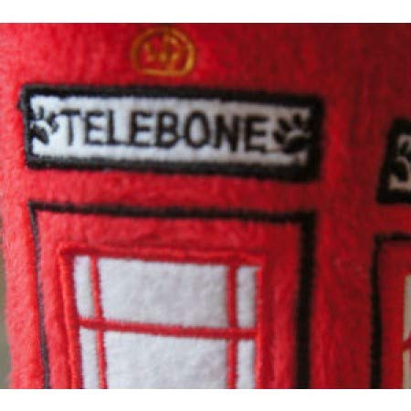 PetLondon British Red Telephone Box Plush Dog Toy with Squeaker - 6