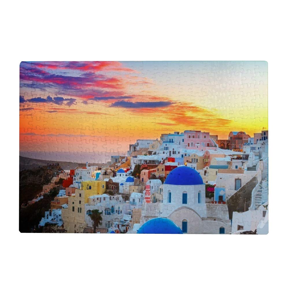 Vantaso 1000 Piece Puzzle for Adults & Kids - Santorini Village Landscape Jigsaw Puzzle - Fun Family Activity & Home Decor for Living Room