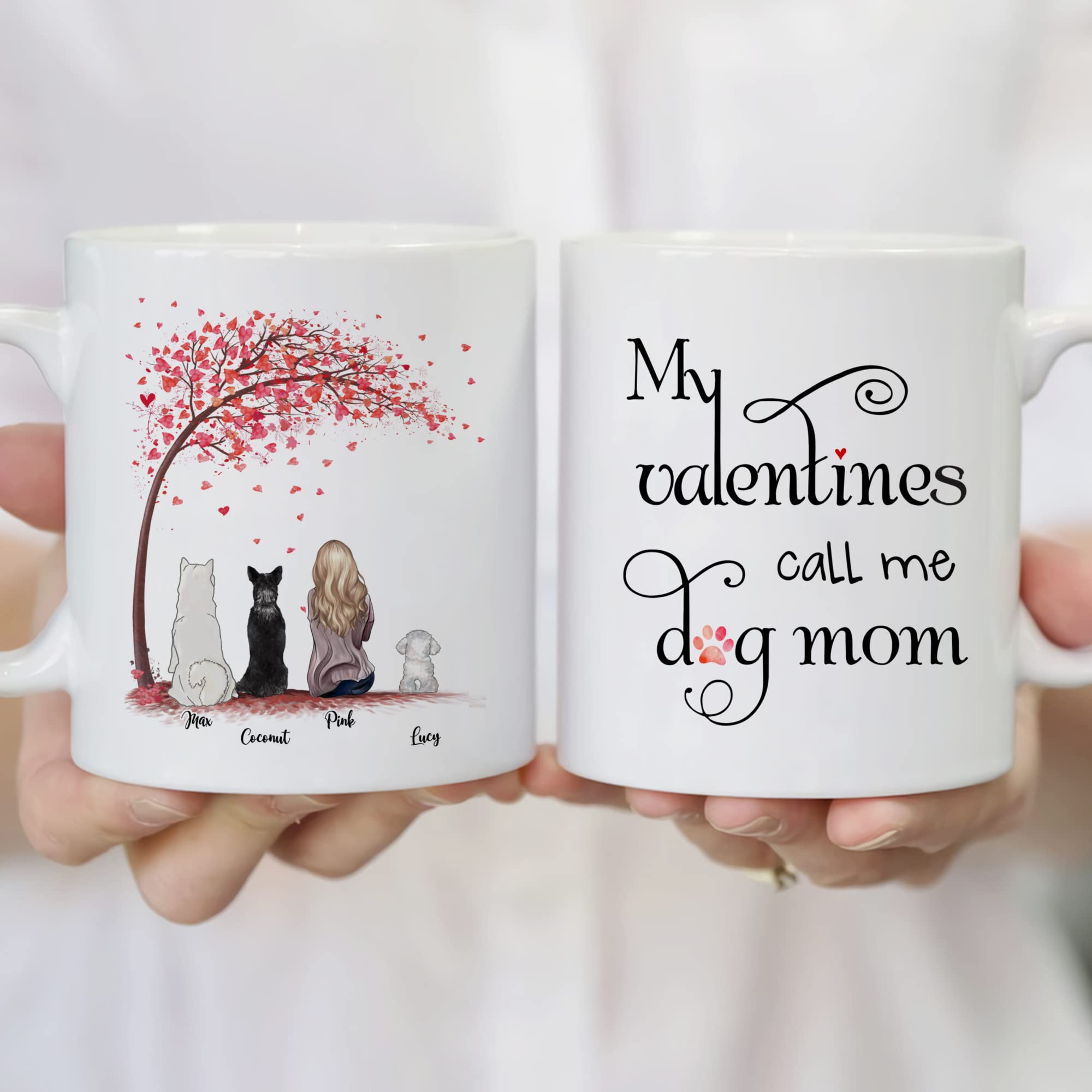 Custom Dog Lover Mug - Personalized Pet Coffee Cup for Dog Moms & Owners - Valentine's Gift, Memorial Keepsake (3 Dogs Design) - Perfect for Coffee, Tea & Gifting