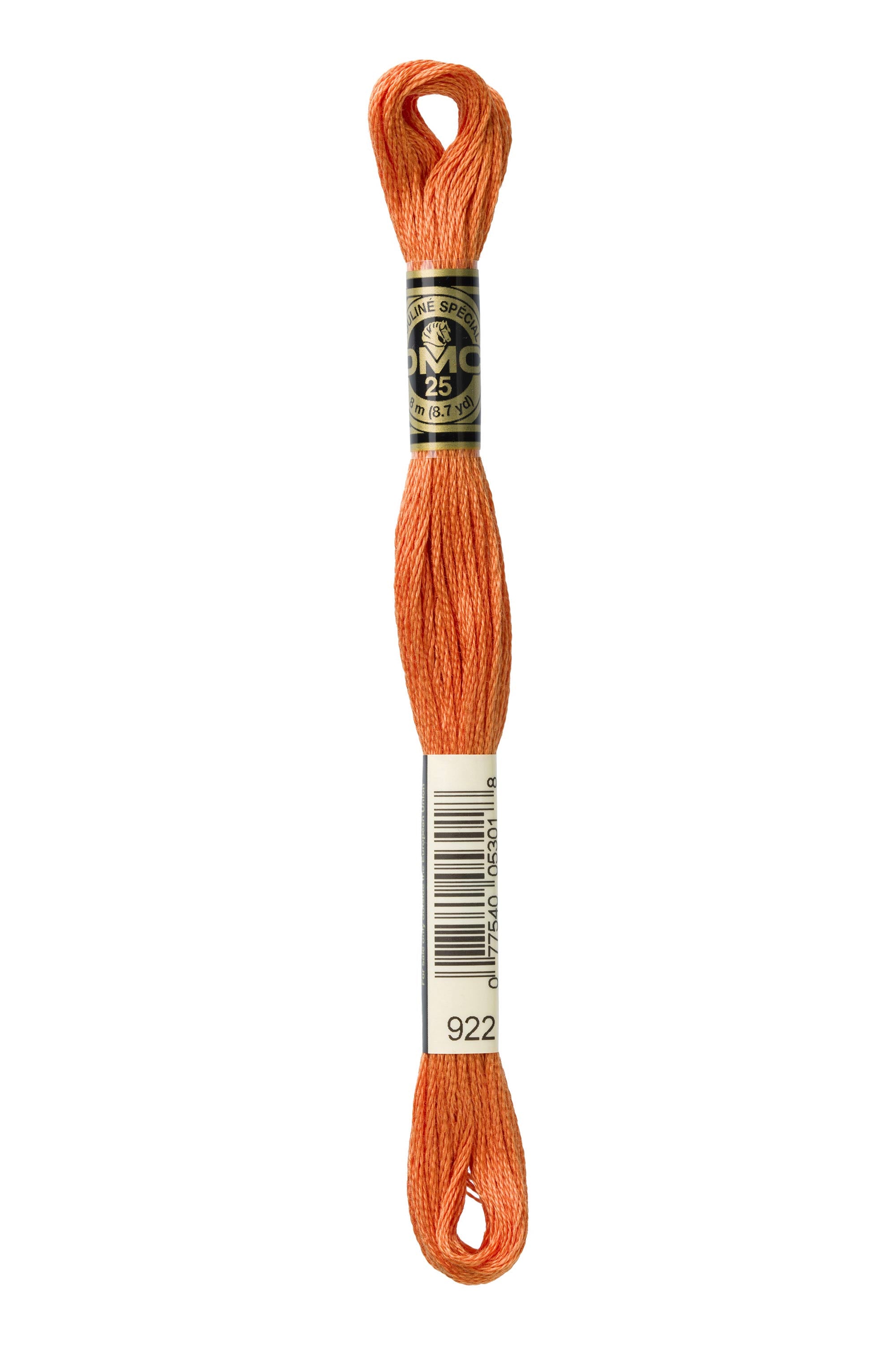 DMC 922 Cotton Embroidery Floss - 100% Mercerized Cotton Thread for Hand Embroidery, Cross Stitch, Needlework (45 Yards) - Perfect for DIY Crafts, Scrapbooking, and Home Decor Projects