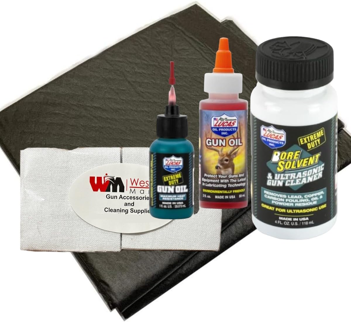 Lucas Extreme Duty Bore Solvent & Gun Oil - All-Weather Hunting Lubricant with Cleaning Patches & Work Pads | Firearm Maintenance Kit for Hunting, Shooting Range & Gun Cleaning