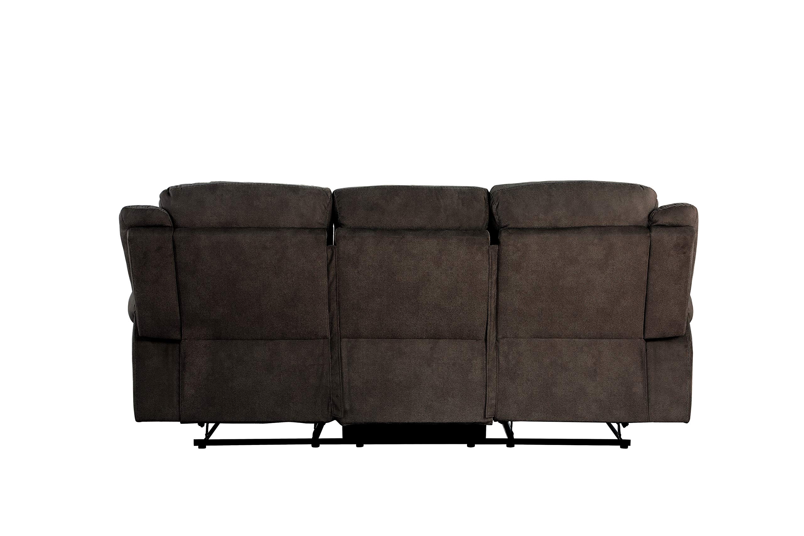 Benjara Brown Velvet Upholstered Glider Recliner Sofa - Luxurious Nursery Glider & Comfortable Living Room Reclining Chair for Nursing Mothers and Relaxation