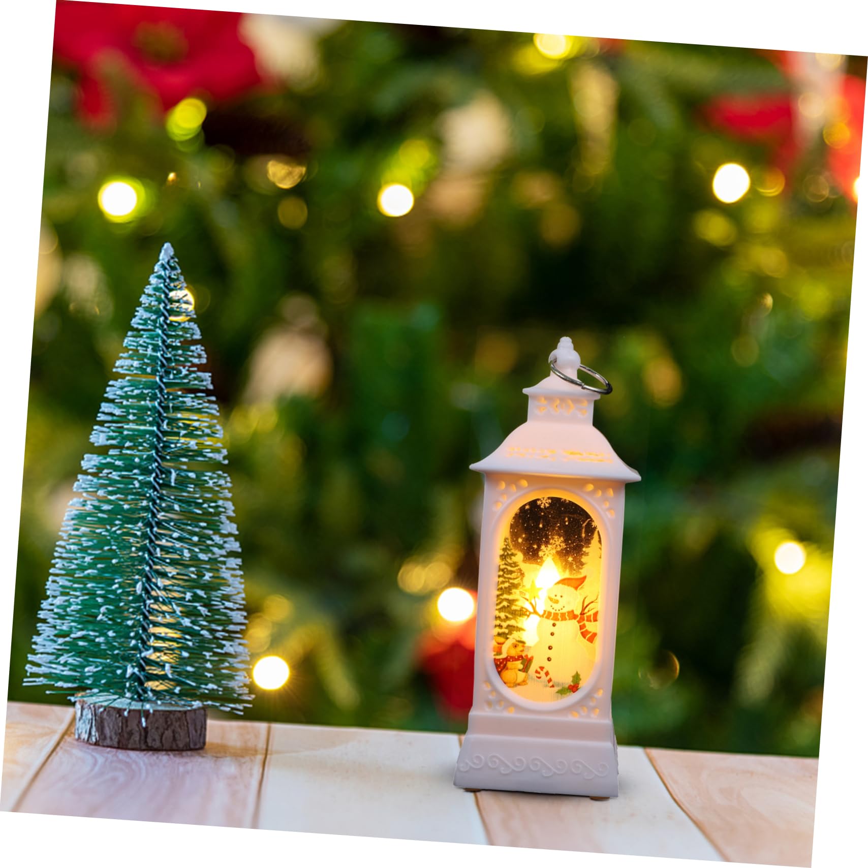 2 Pack LED Christmas Candle Lanterns - Battery Operated Snowman Decor with Warm White Lights, Hanging/Tabletop Holiday Decor for Home, Party, Xmas Tree & Winter Decoration