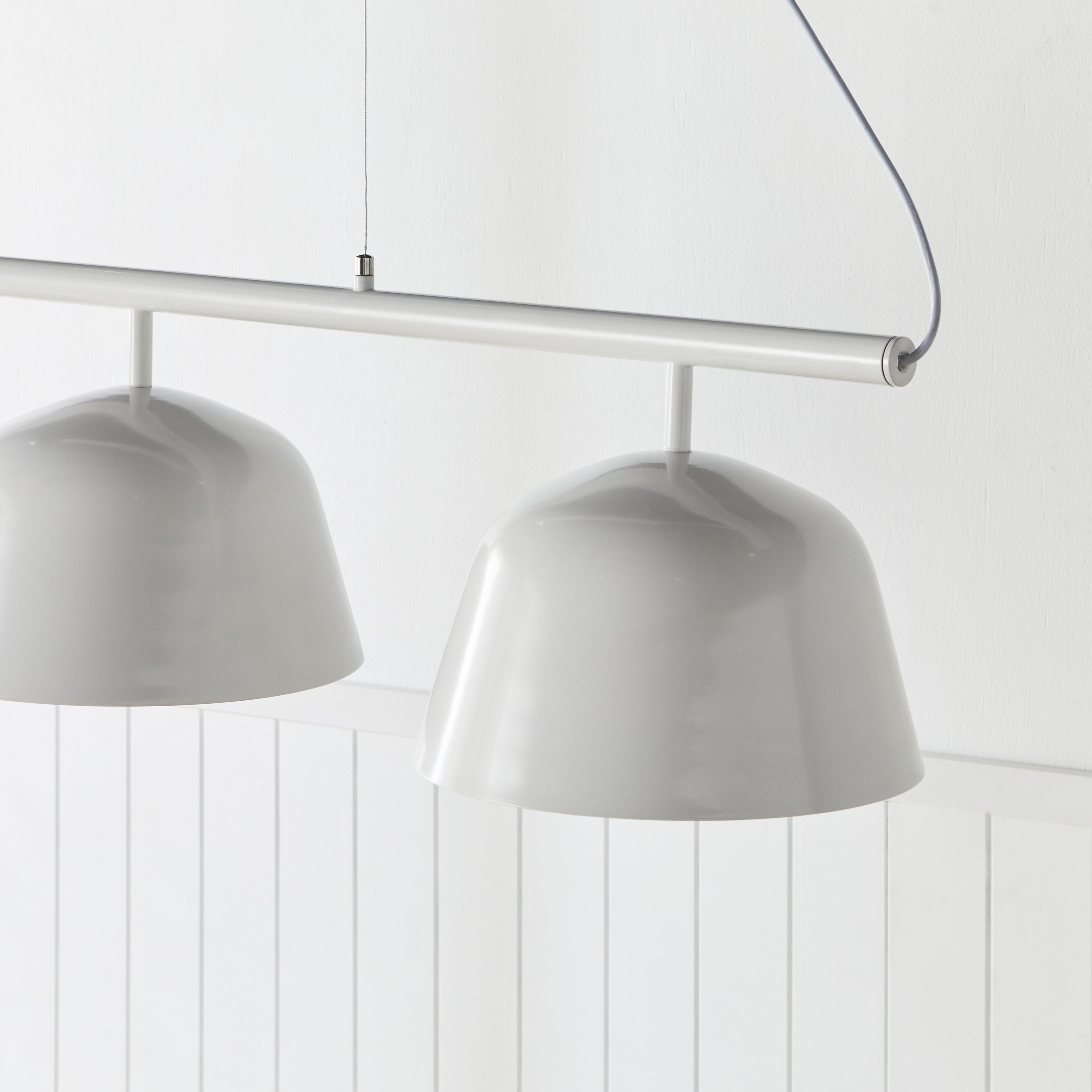 Anglesea 3-Light White Metal Pendant Light Fixture with 120cm Hanging Chain - Perfect for Kitchen Island, Dining Room, and Living Room Lighting