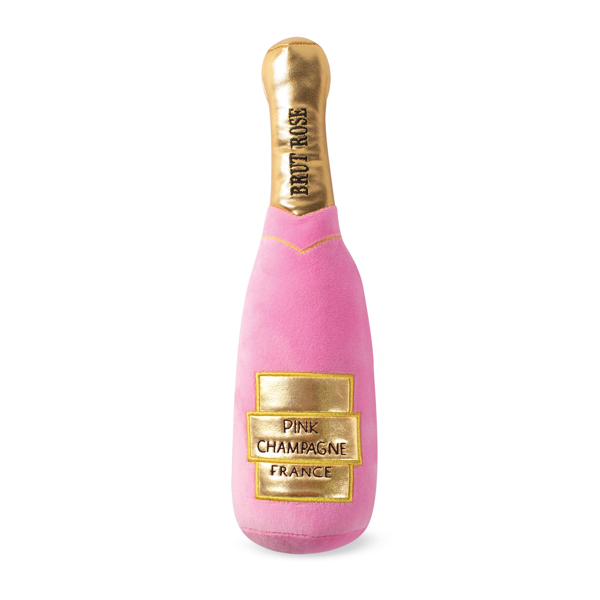 Fringe Studio Brut Rose Champagne Plush Dog Toy - Soft & Durable Pet Chew Toy for Small & Medium Dogs - Perfect for Playtime, Training & Gifting (289391)