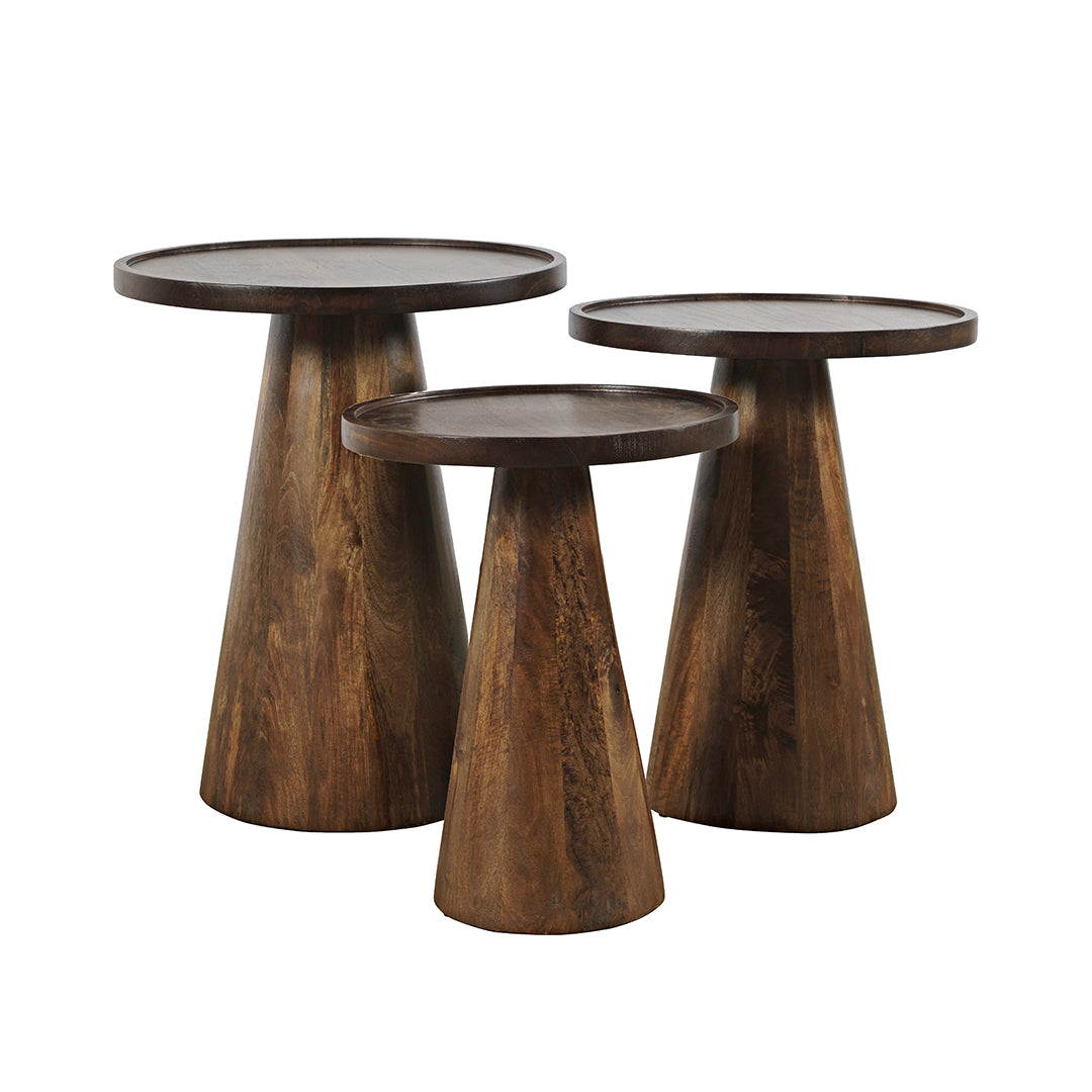 Knox Accent Tables (Set of 3) - Modern Side Tables for Living Room, Bedroom & Office - Wooden End Tables with Storage Shelf - Home Decor Furniture