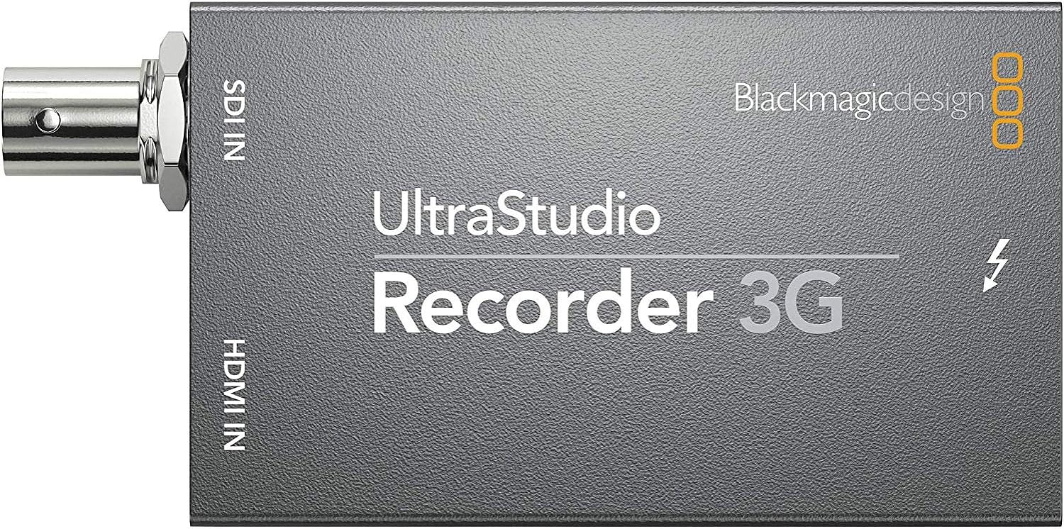 Blackmagic Design UltraStudio Recorder 3G - Professional 4K Video Capture Device with Thunderbolt 3 (40Gbps) & USB-C Cable (100W, 0.5m) - Includes 6