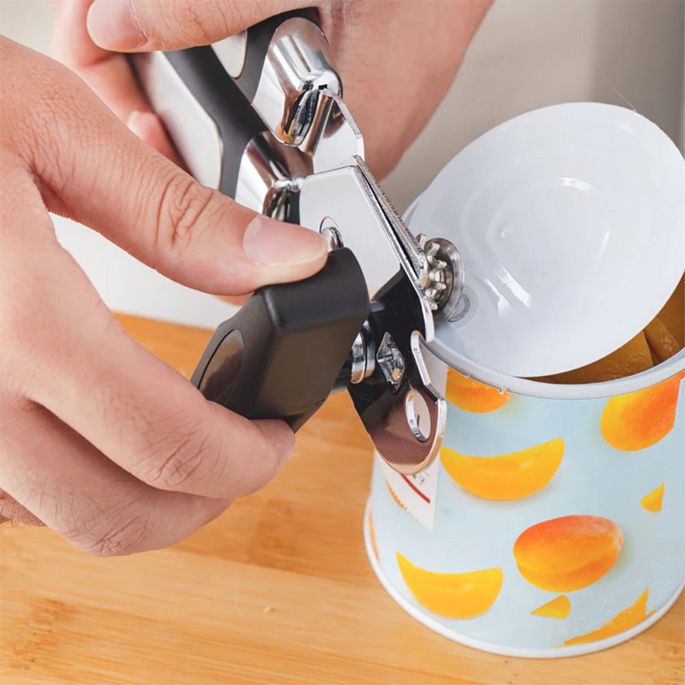 Premium Stainless Steel Can Opener - Smooth Edge, Easy Grip & Rustproof - Perfect for Kitchen, Camping & Emergency Preparedness