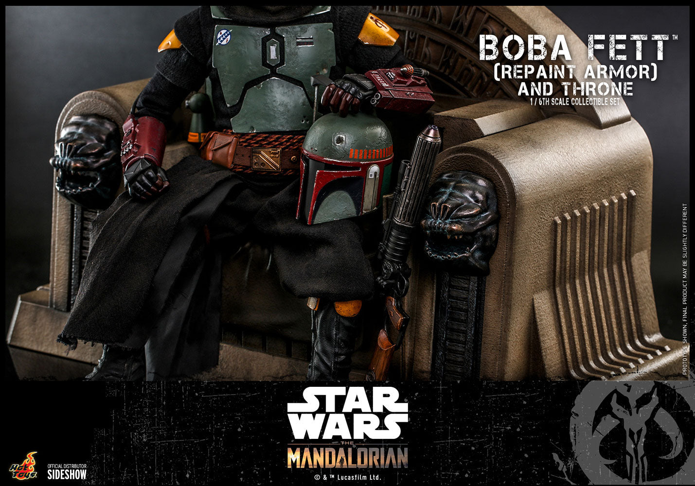 **Star Wars The Mandalorian Boba Fett Repaint Armor & Throne 1/6 Scale Collectible Figure Set – Premium 12