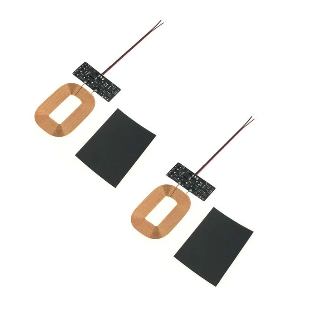 Acxico 2Pcs Universal Qi Wireless Charger Receiver Module PCBA Board Coil - DIY Wireless Charging Kit for Phones, Cars, Home & Office Use