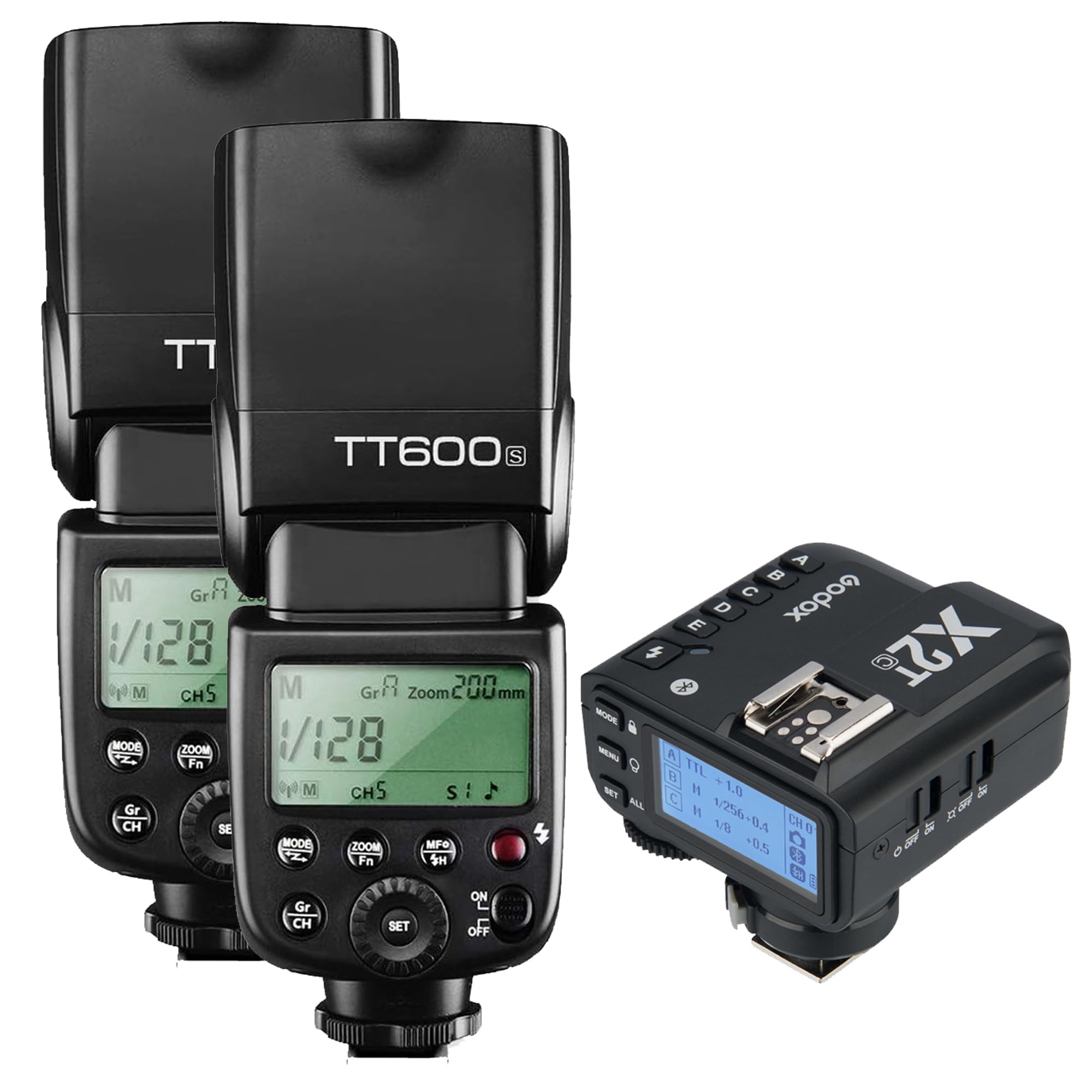 Godox TT600S 2.4G Wireless Flash Speedlite (2-Pack) with X2T-S Trigger - TTL, GN60, High-Speed Sync up to 1/8000s - Compatible with Sony Cameras | Perfect for Portrait, Wedding & Studio Photography