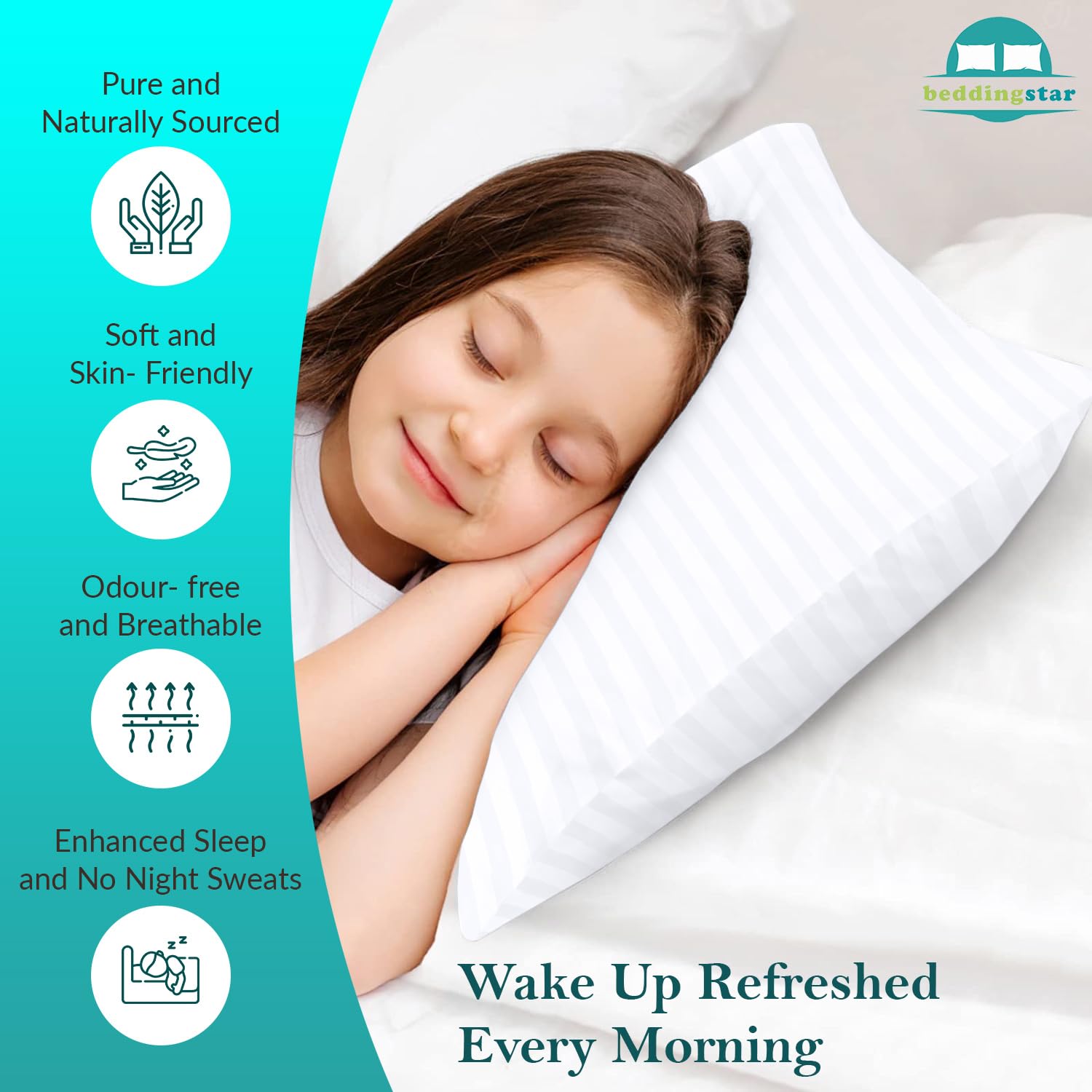 Premium 12x16 Egyptian Cotton Travel Pillowcase Set of 2 - 600 Thread Count 100% Soft Cotton with Zipper Closure, White Stripe Design for Toddlers & Adults - Perfect for Airplane, Car Travel & Home Use