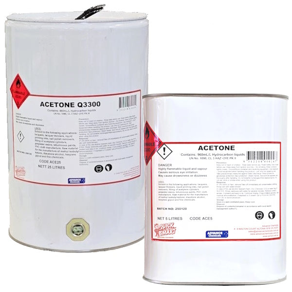 Quick Smart Acetone 960ml/l Hydrocarbon Liquids - Fast-Acting Nail Polish Remover & Paint Thinner for Professional Salon, DIY Projects & Industrial Cleaning
