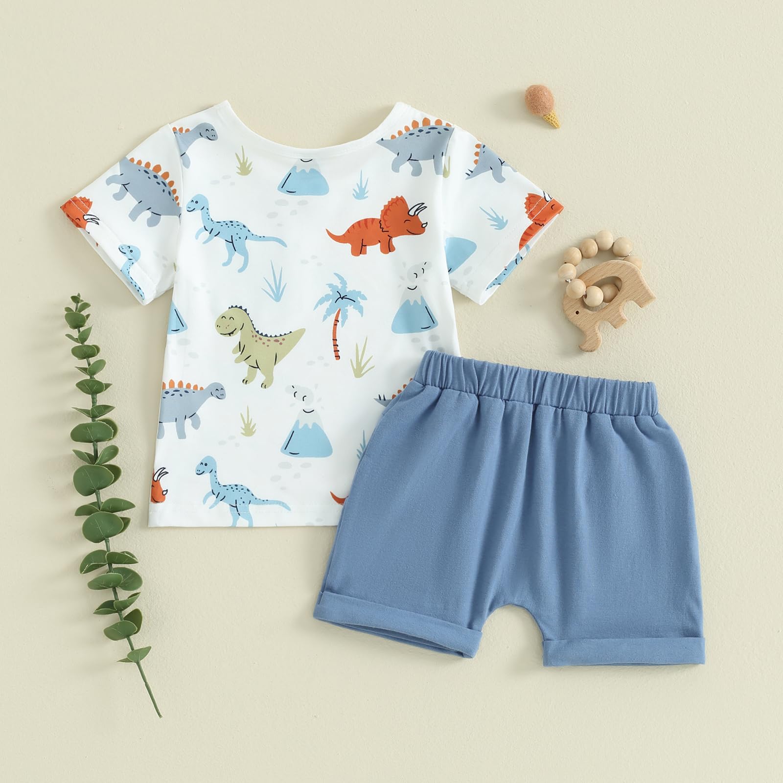 Adorable Toddler Boy Summer Outfit Set - Short Sleeve T-Shirt & Matching Shorts | Cute Infant Baby Clothes for Playtime & Outdoor Activities