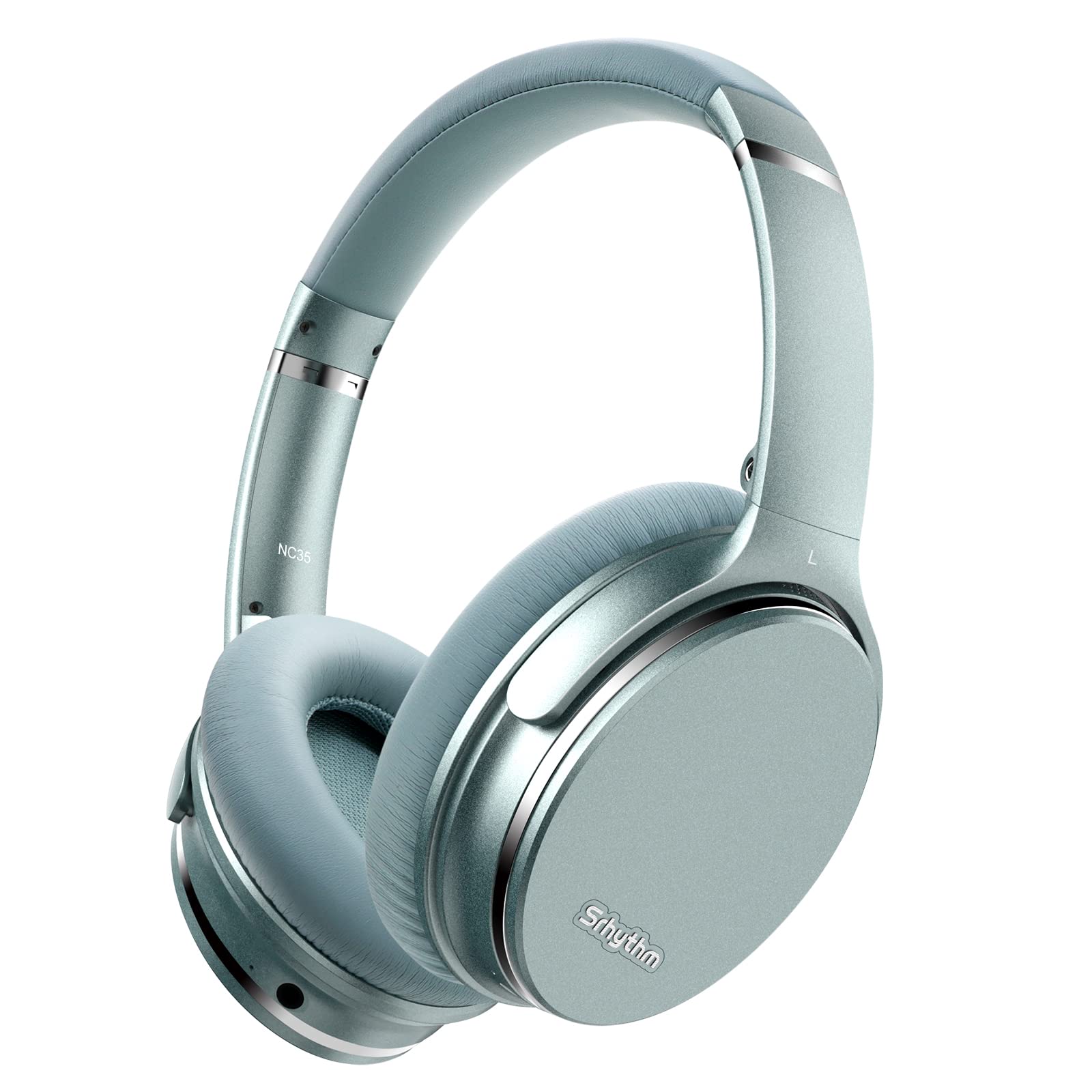 Srhythm NC35 Wireless Bluetooth 5.0 Noise Cancelling Over-Ear Headphones with Fast Charging, Built-in Mic & Mega Bass - 50+ Hours Playtime (Renewed) - Perfect for Travel, Work & Gaming