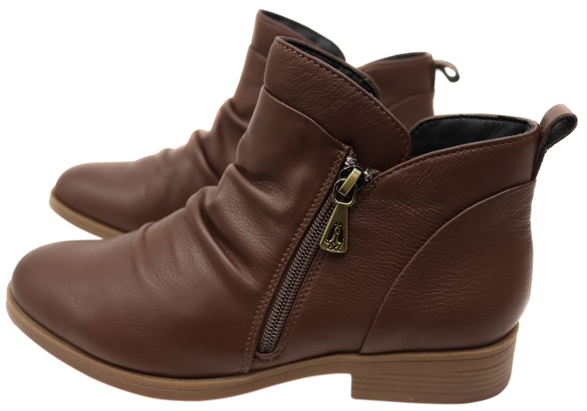 Hush Puppies Chalet Women's Comfortable Chocolate Leather Ankle Boots - Stylish & Cozy Footwear for Fall & Winter | Perfect for Work, Travel & Casual Outings