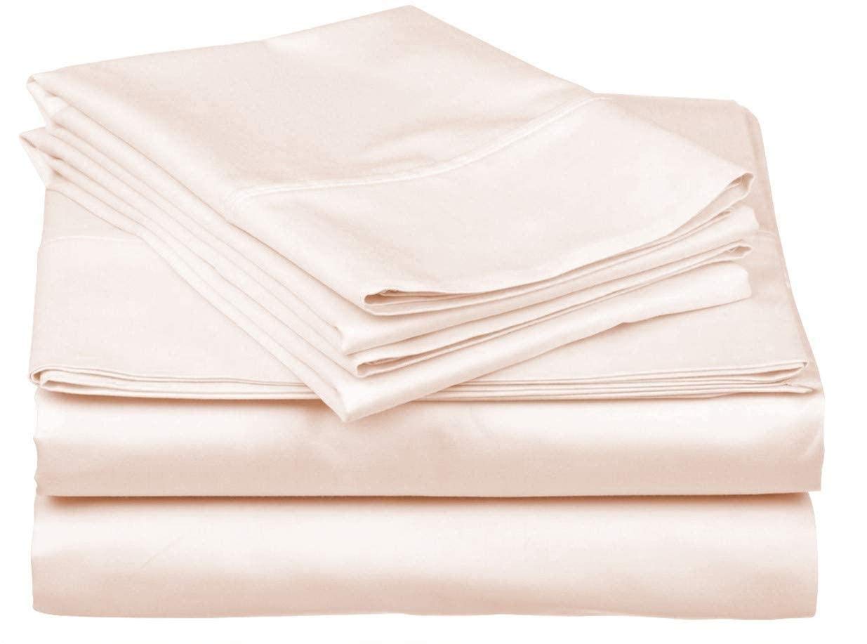 Premium 600 Thread Count Egyptian Cotton 6-Piece Sheet Set with Bonus Pillowcase - Queen Size Fits 15-21