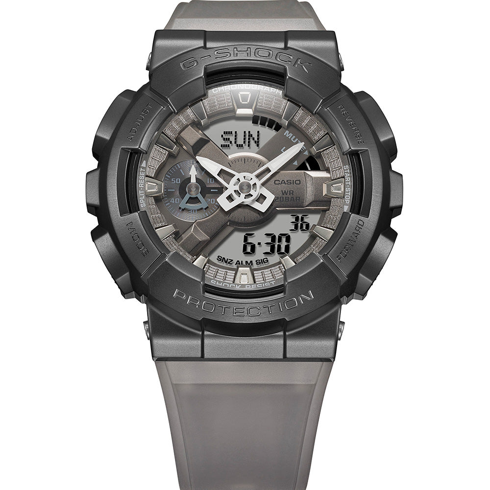 Casio G-Shock GM110MF-1A Men's Digital Watch - Midnight Fog Grey Stainless Steel, Shock Resistant, Waterproof - Perfect for Outdoor Sports, Hiking & Everyday Wear