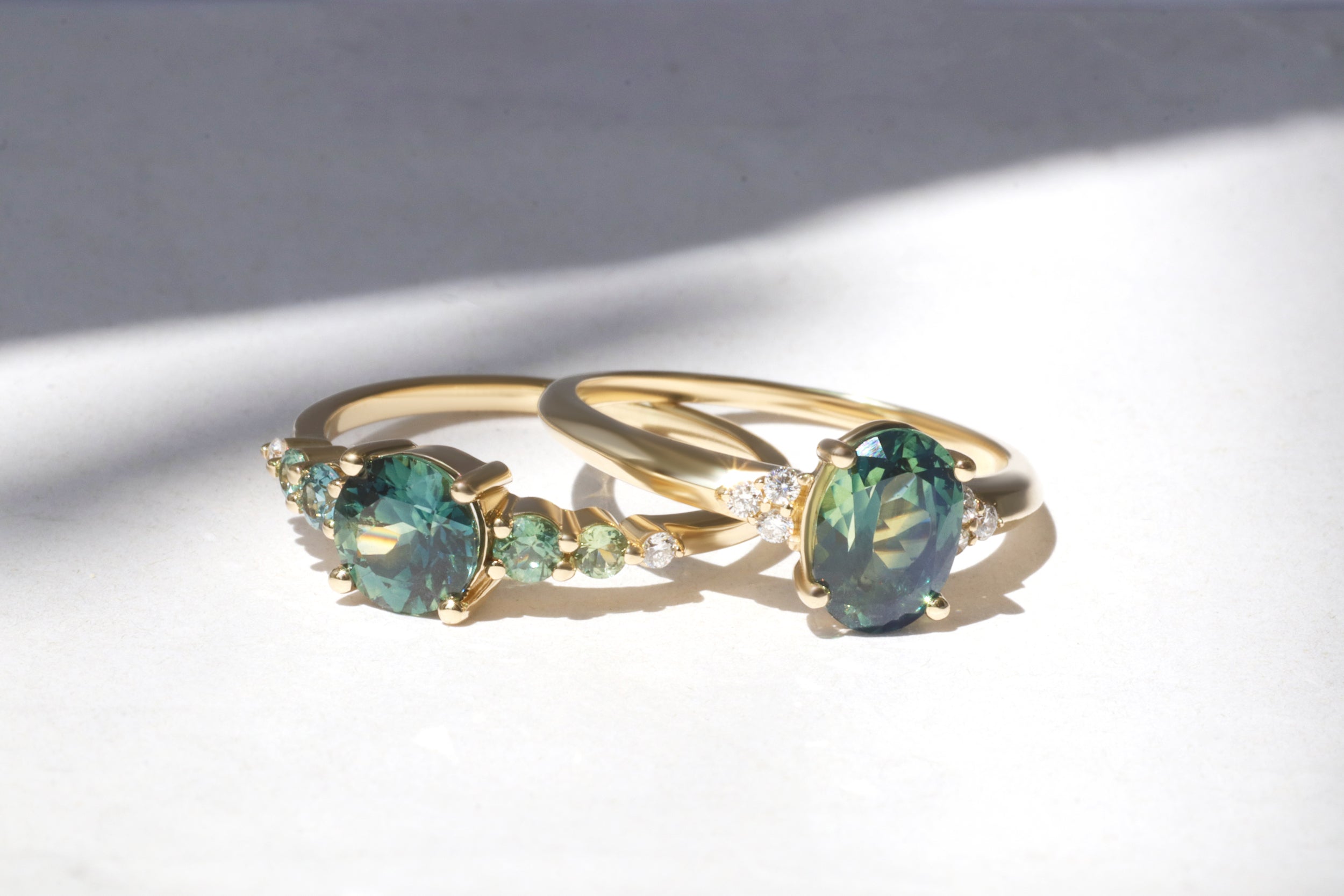 Poppy Sapphire Gradient Ring - Elegant Blue to Purple Ombre Jewelry for Women, Perfect for Weddings, Parties & Everyday Wear