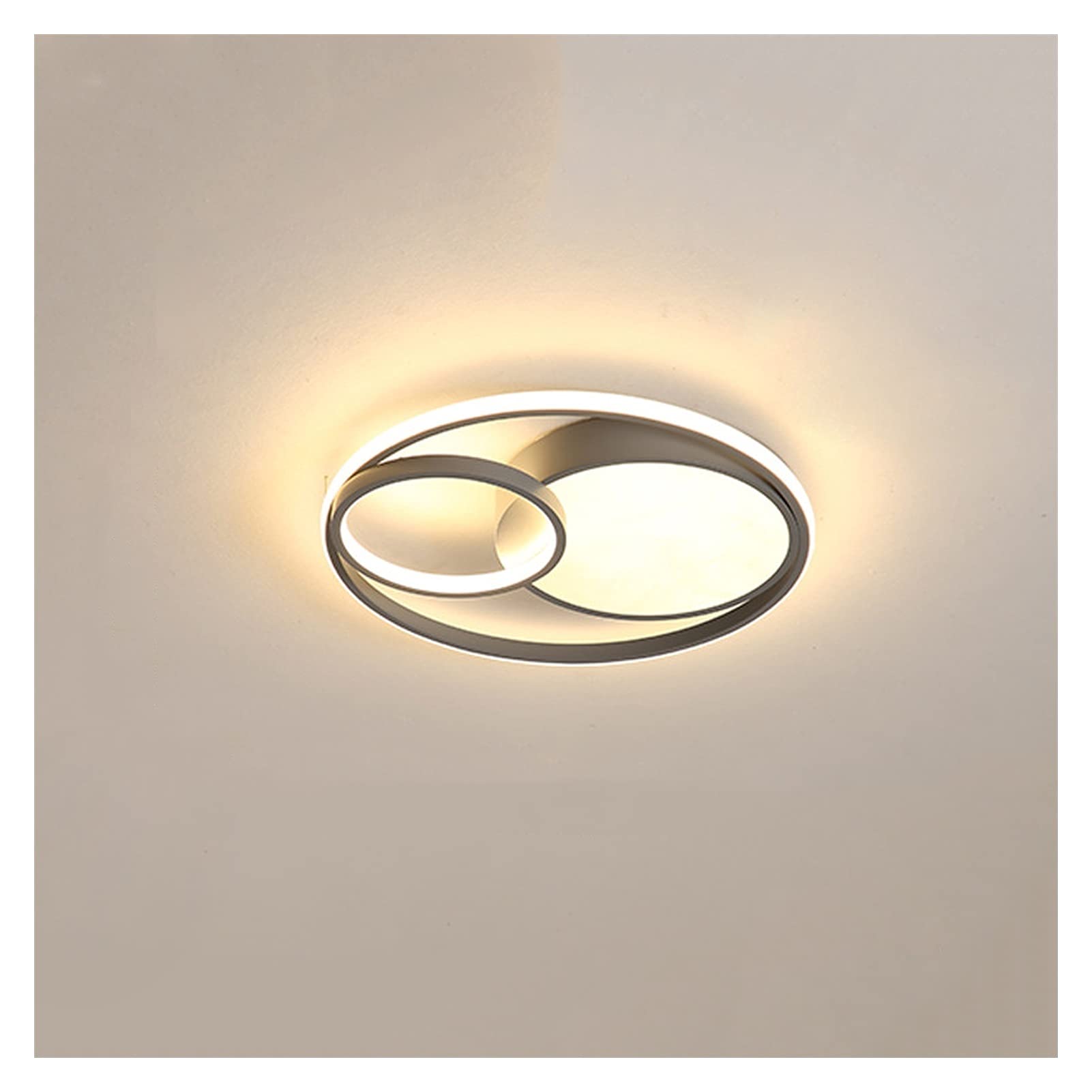 Modern Round Ceiling Light - Simple Creative White/Gray LED Lamp for Bedroom, Study Hall & Living Room | Energy Efficient Indoor Lighting Fixture (Medium Size) - Perfect for Home Decor, Apartment Lighting & Office Spaces