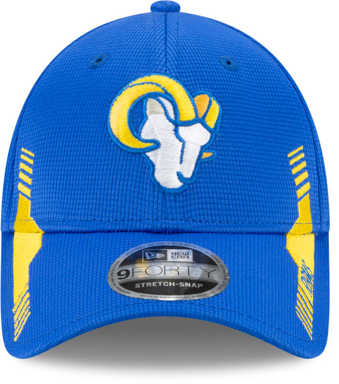 Los Angeles Rams New Era 940 NFL 21 Sideline On-Field Stretch Snapback Cap - Official NFL Hat for Football Games & Fan Gear Collection