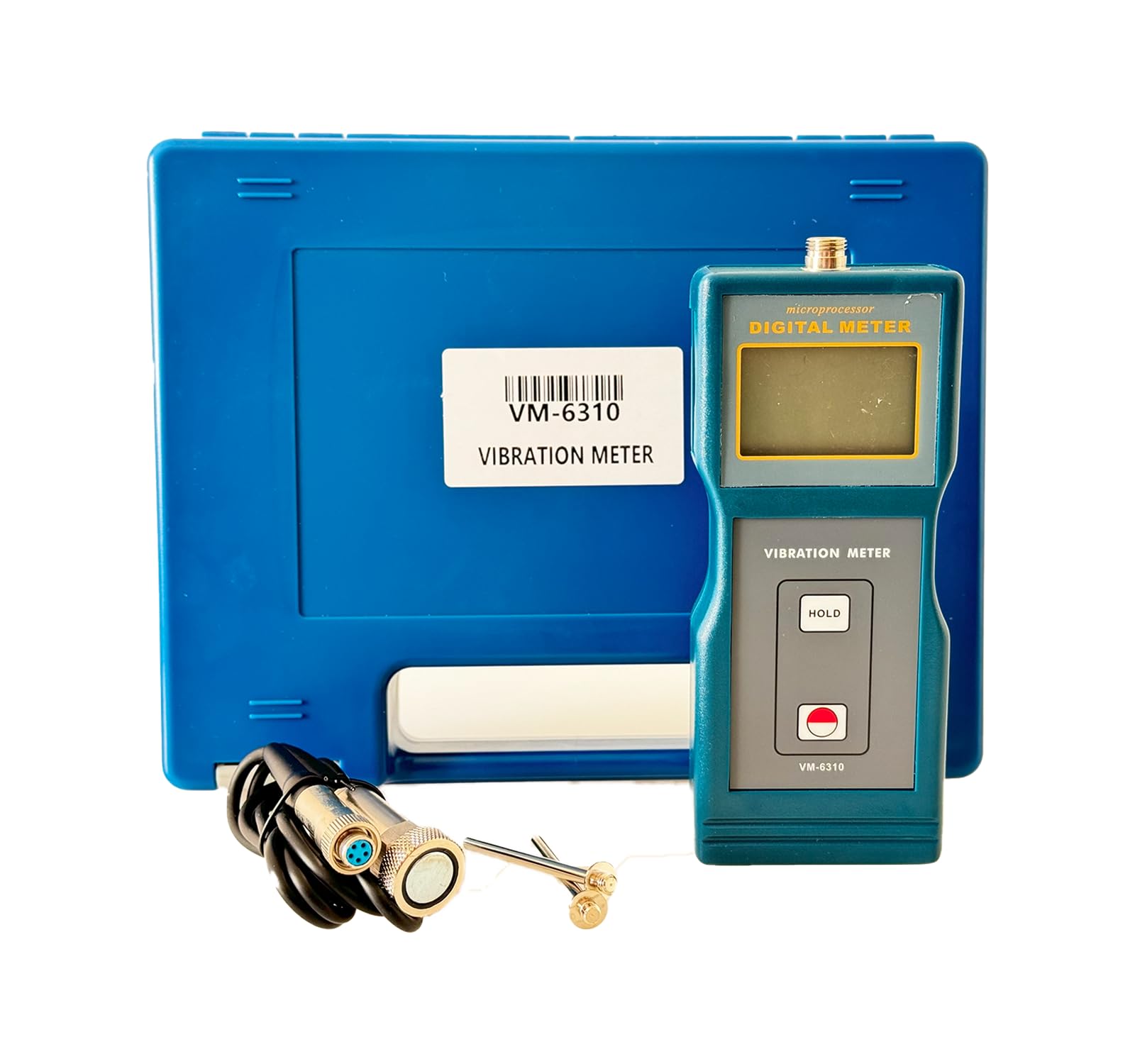 VM6310 Digital Vibration Meter Tester - Portable Vibrometer Gauge with LCD Display for Industrial Equipment, HVAC Systems, and Machinery Maintenance (Model VM-6310)