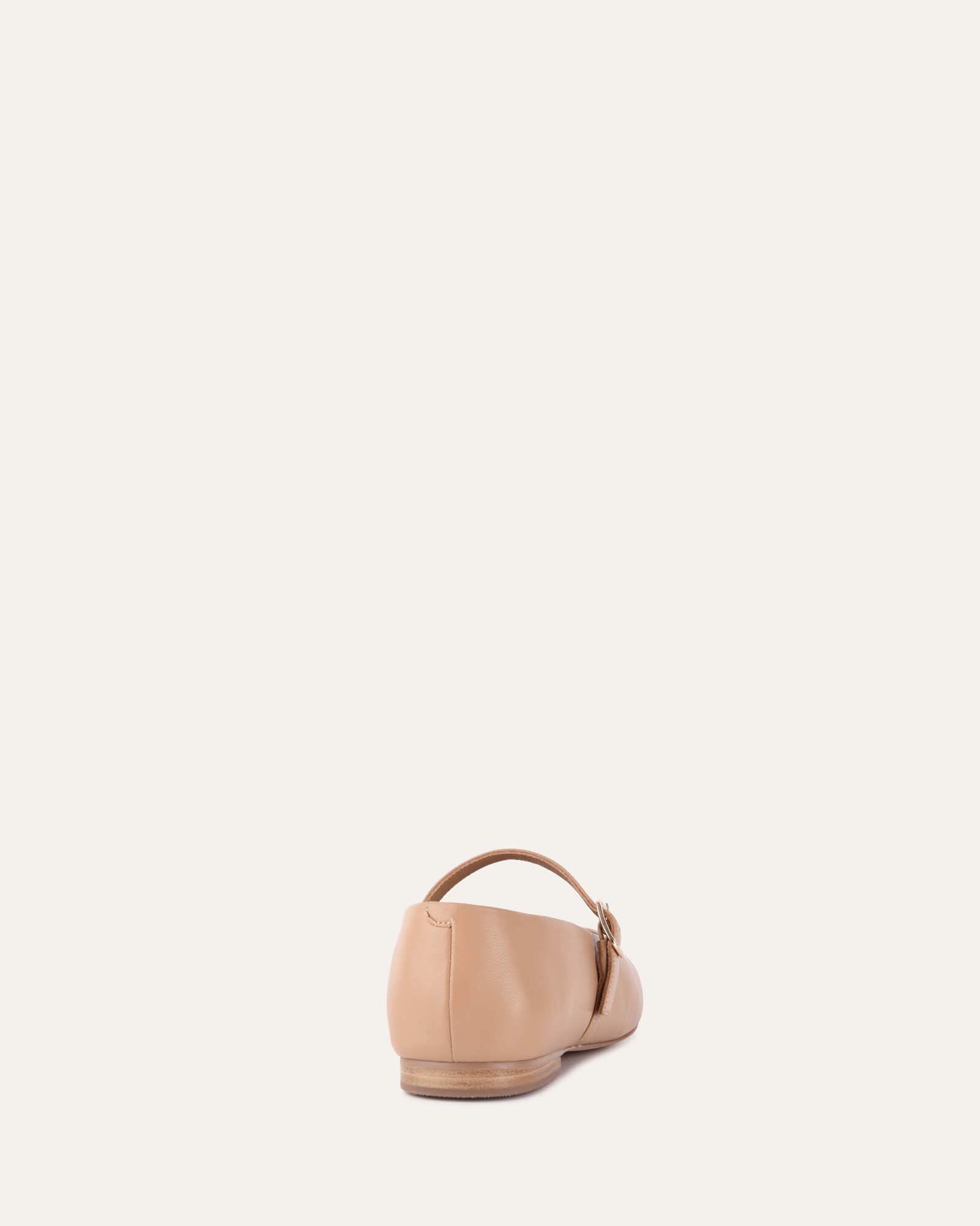April Casual Flats - Tan Leather Women's Comfortable Slip-On Shoes for Walking, Work & Everyday Wear