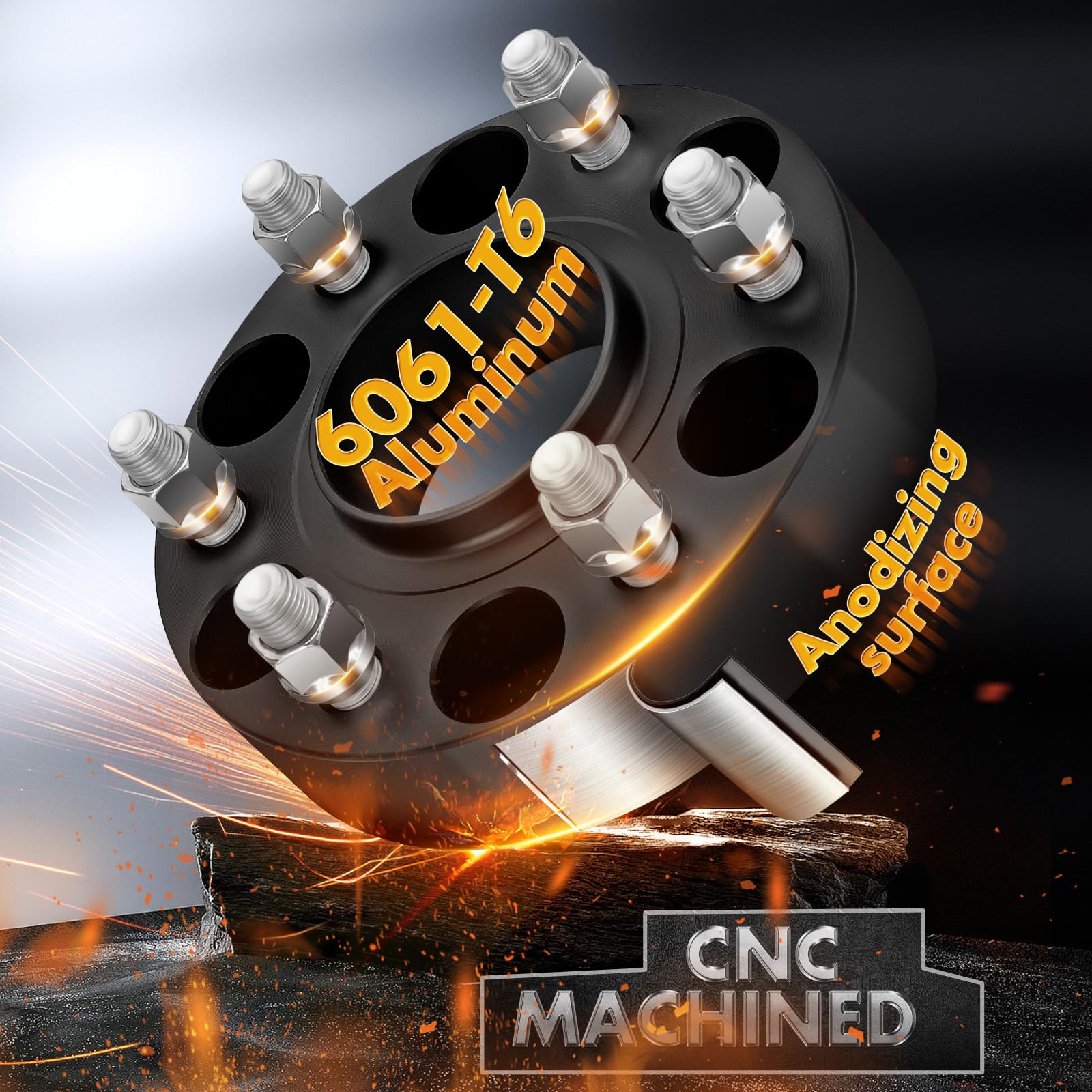 Dynofit 1.5 Inch 6x5.5 Wheel Spacers (4pcs) - Hubcentric Forged Spacers 6x139.7 M14x1.5 Studs 78.1mm Bore for Chevy Silverado, GMC Sierra 1500, Yukon XL, Avalanche, Tahoe, Escalade, K1500, Suburban - Perfect for Off-Roading, Lifted Trucks & Custom Wheel Fitment