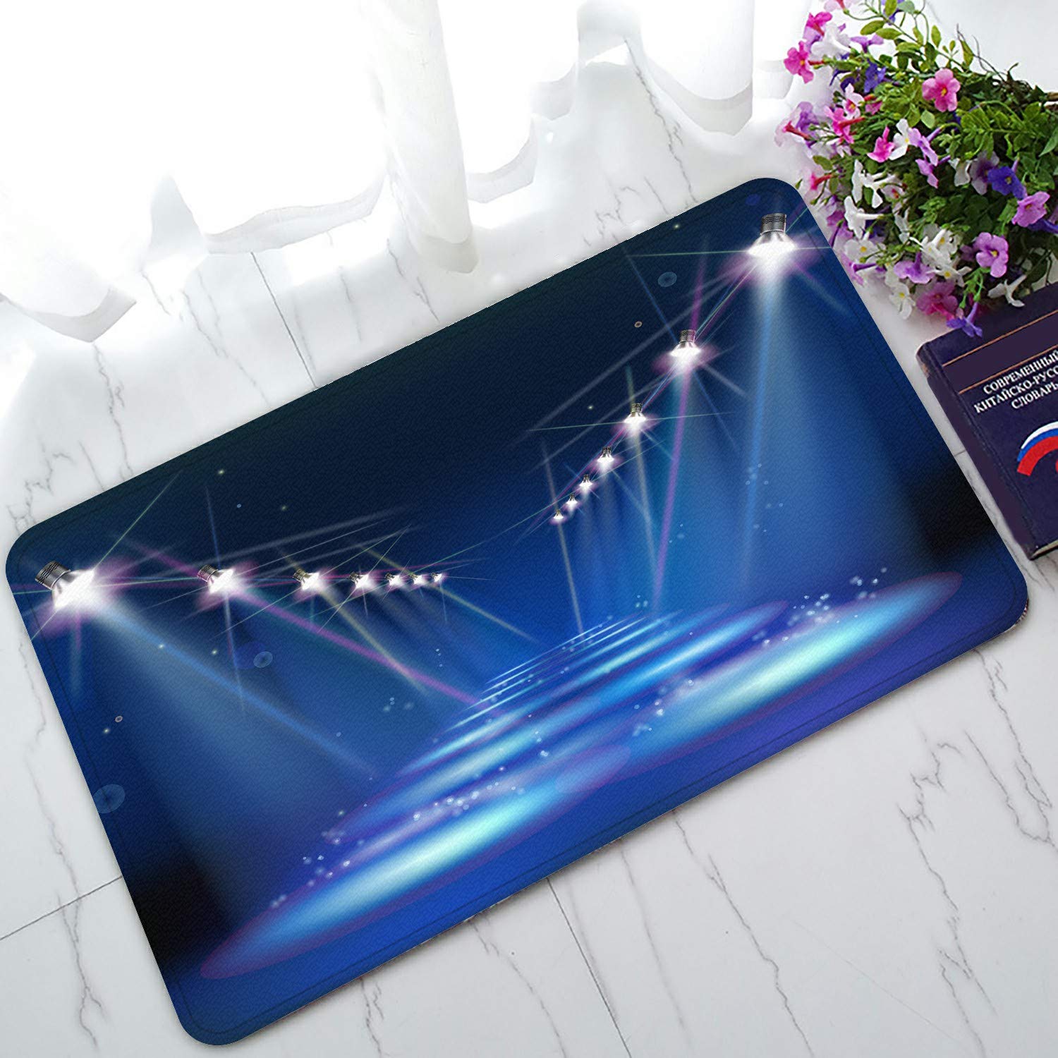 ECZJNT Night Welcome Doormat - Non-Slip Bath & Entrance Rug - 30x18 Inch Waterproof Floor Mat for Home Decor - Perfect for Front Door, Bathroom & Indoor Use