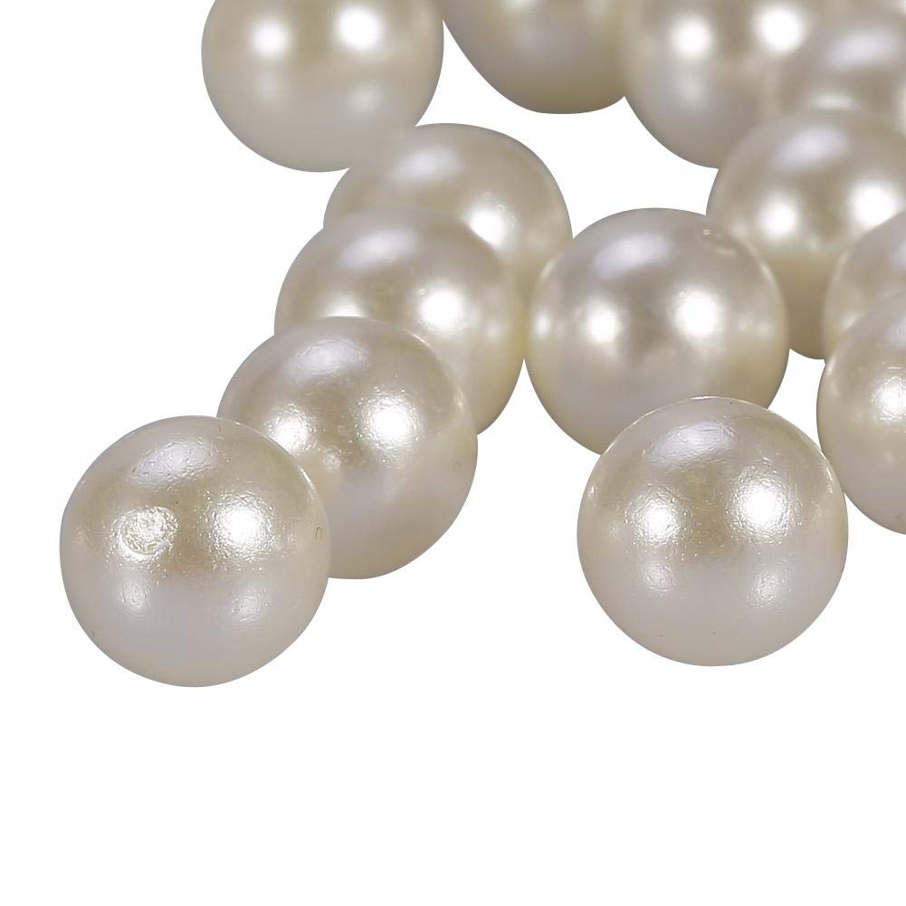 1300PCS White Artificial Pearls Beads for Makeup Organizer - Loose Pearls Makeup Case Filler, Brush Holder Accessories, DIY Jewelry Making & Home Decor