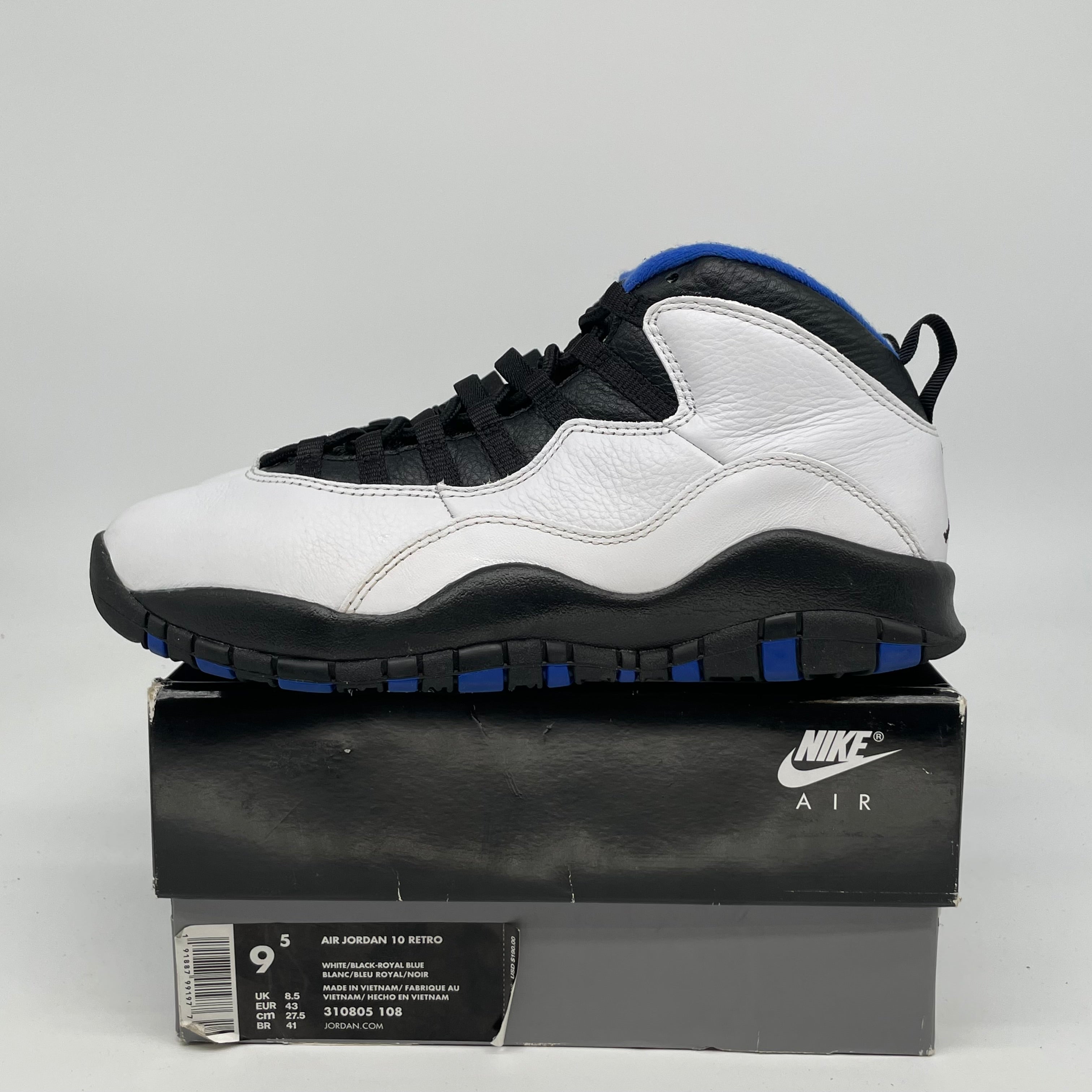 Original Air Jordan 10 Orlando Retro Basketball Shoes - Men's Size 9.5 (310805-108) | Authentic Nike Sneakers for Running, Training & Streetwear Fashion