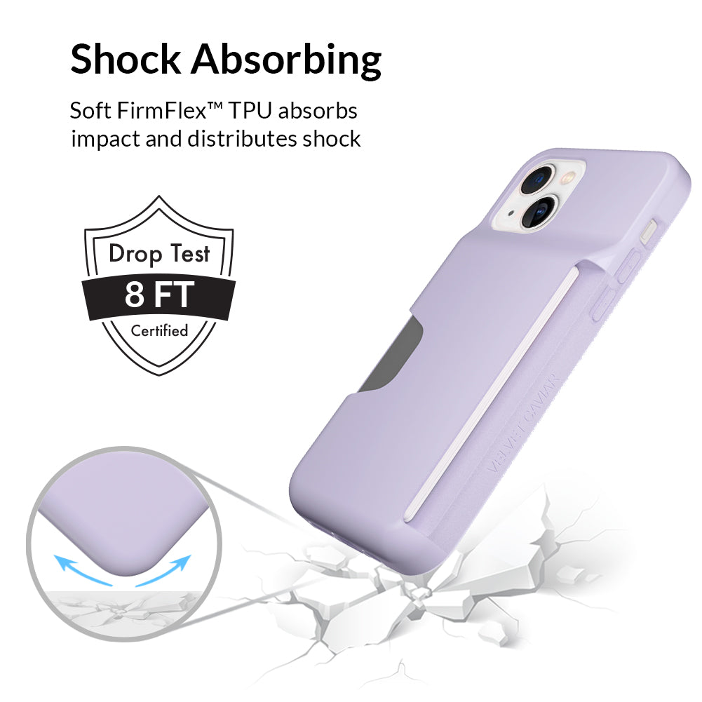 Light Purple iPhone Wallet Case - Slim Protective Phone Cover with Card Holder for iPhone 13/14/15 - Perfect for Everyday Use, Travel & Shopping