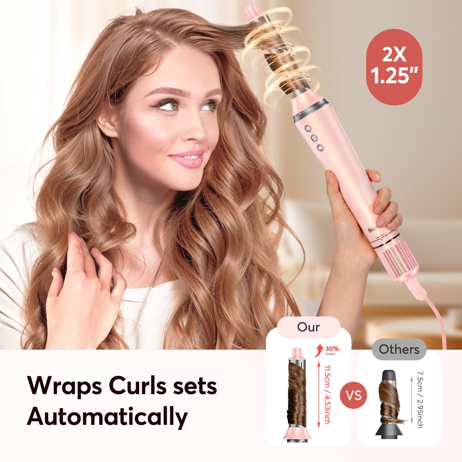 5 in 1 Air Styler - Professional Frizz-Free Automatic Wrap Curlers & Hair Dryer Brush, 110000 RPM Fast Drying Blow Dryer for Curling, Volumizing, Straightening & Smoothing, No Heat Damage, Perfect Gift for Women - Salon Quality Styling at Home for Daily Use & Special Occasions