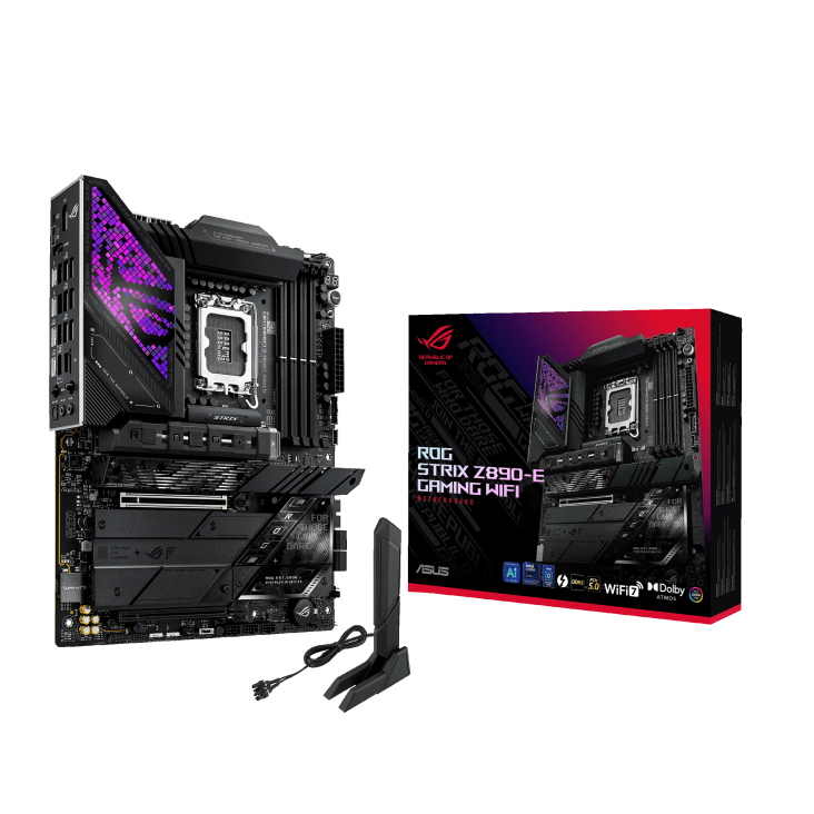 ASUS ROG Strix Z890-E Gaming WiFi 6 ATX Motherboard - Intel LGA 1700 Socket, PCIe 5.0, DDR5 Support for High-Performance PC Gaming and Streaming