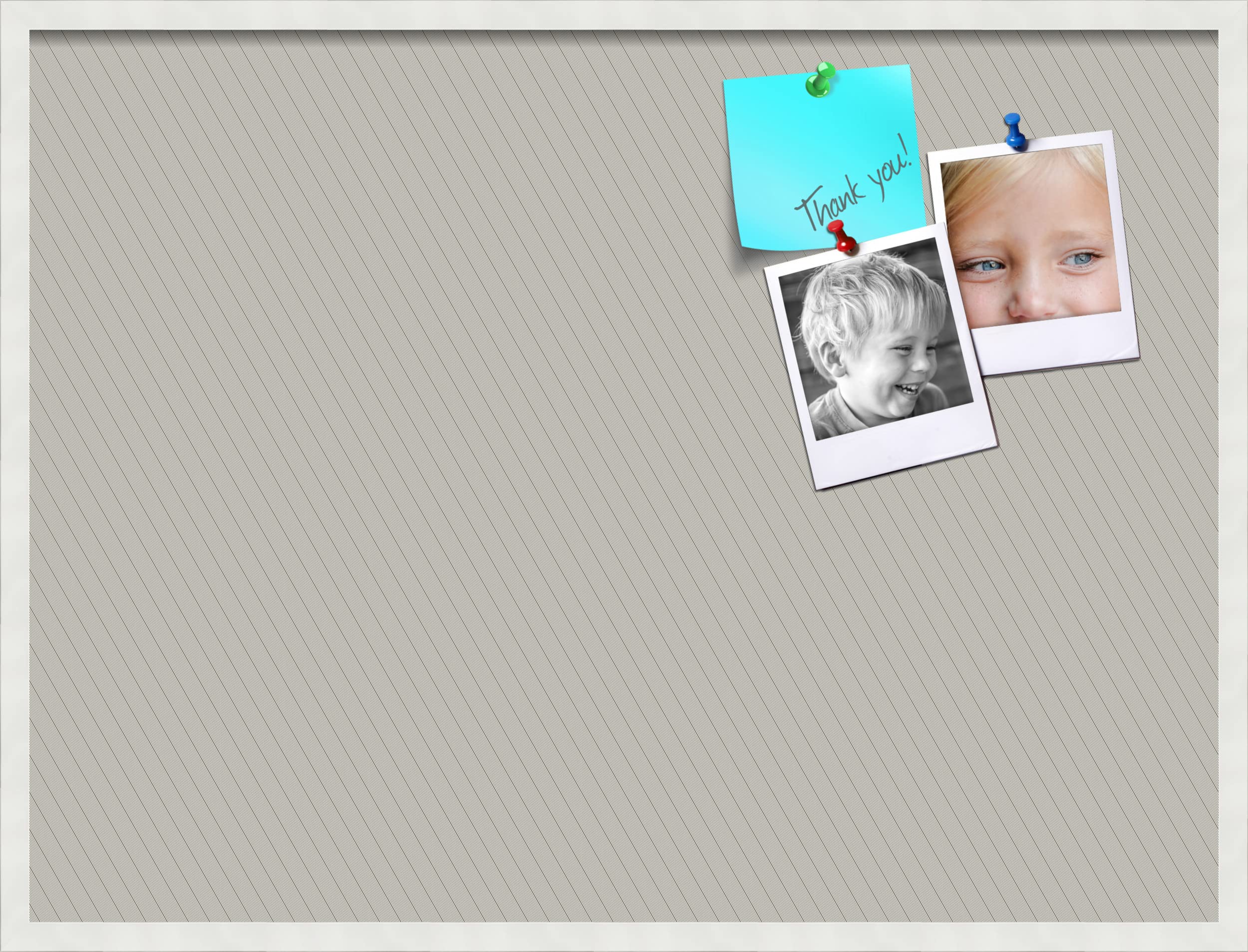 PinPix 40x30 Inch Cork Bulletin Board with Lux Stripes Pewter Design & Satin White Frame - Decorative Framed Pin Board for Home Office School Classroom Decor - Perfect for Notes Photos Memos and Organization