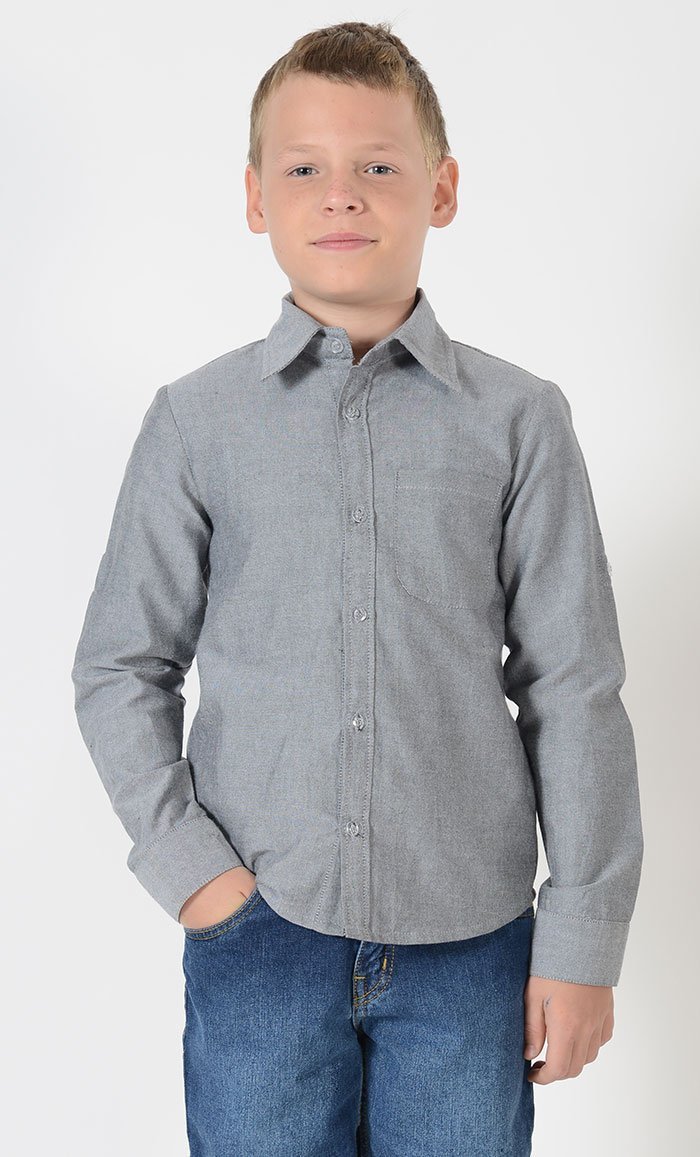 Boys Chambray Button Down Shirt - Casual & Stylish Denim Shirt for Kids - Perfect for School, Playdates & Family Outings