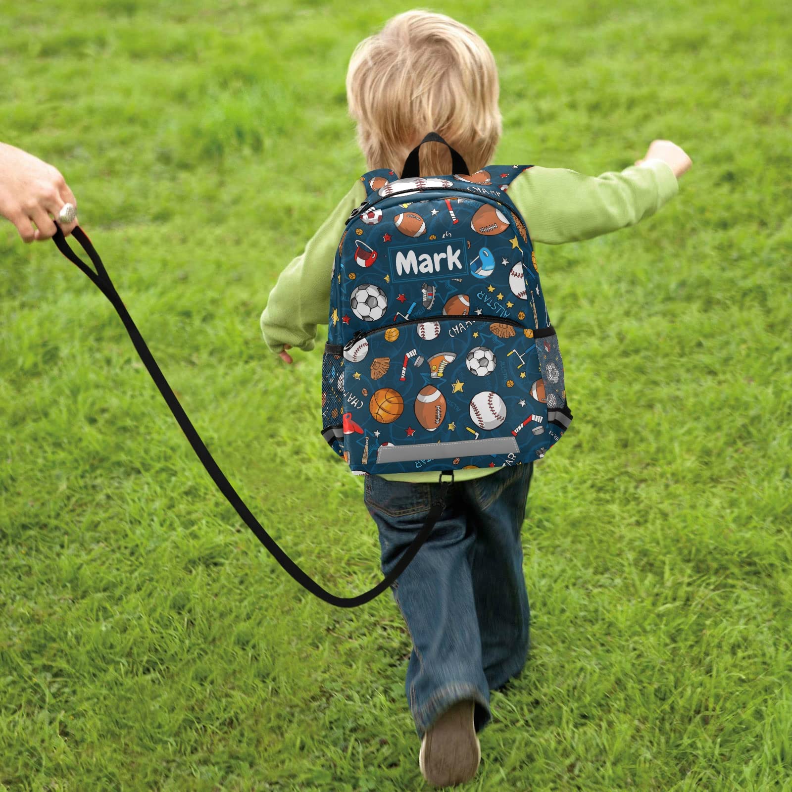 Custom Kids Football Backpack with Name - Personalized School Backpack for Boys & Girls - Adjustable Chest Strap for Preschool & Toddler - Perfect for School, Sports & Travel